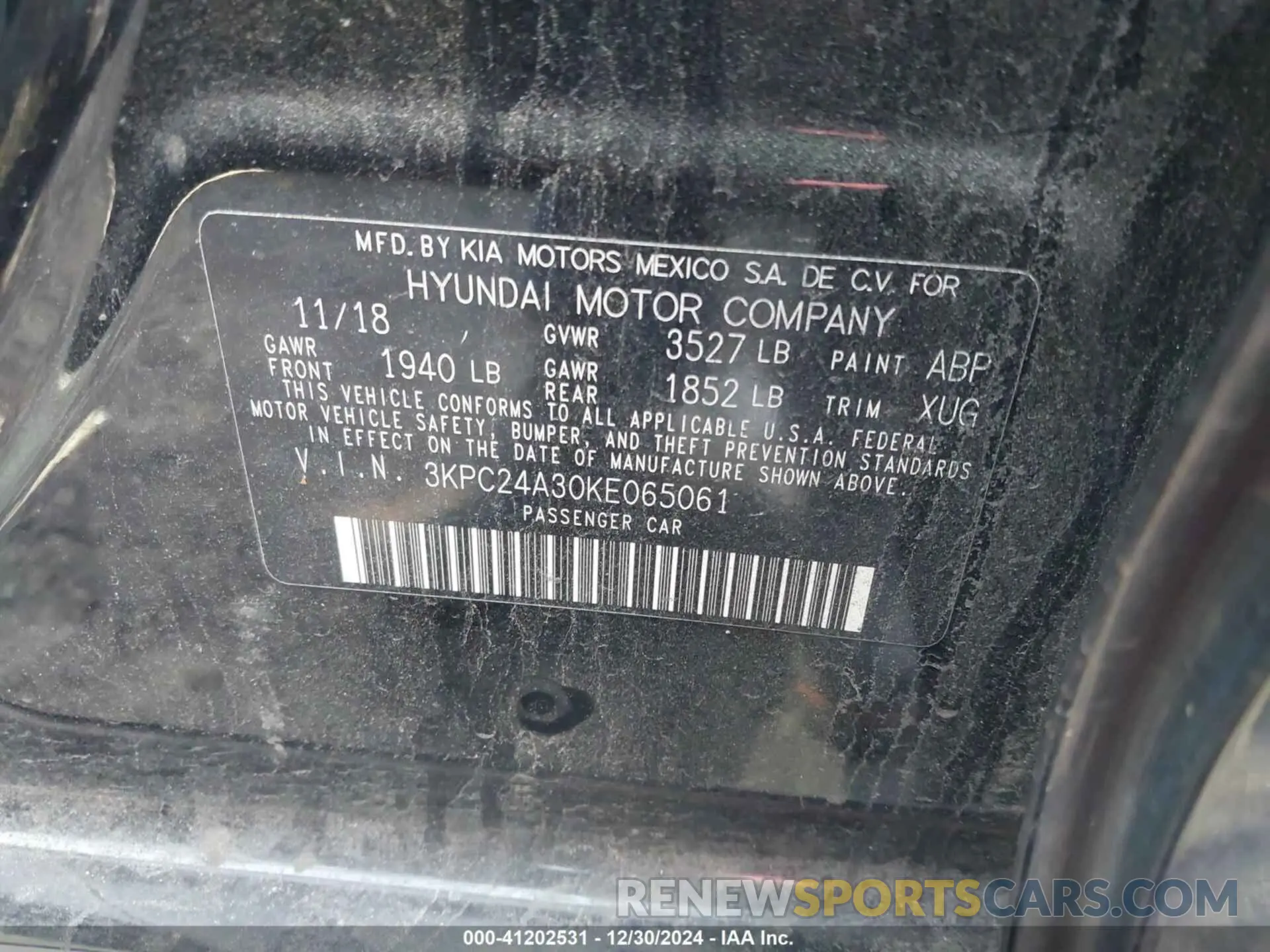 9 Photograph of a damaged car 3KPC24A30KE065061 HYUNDAI ACCENT 2019