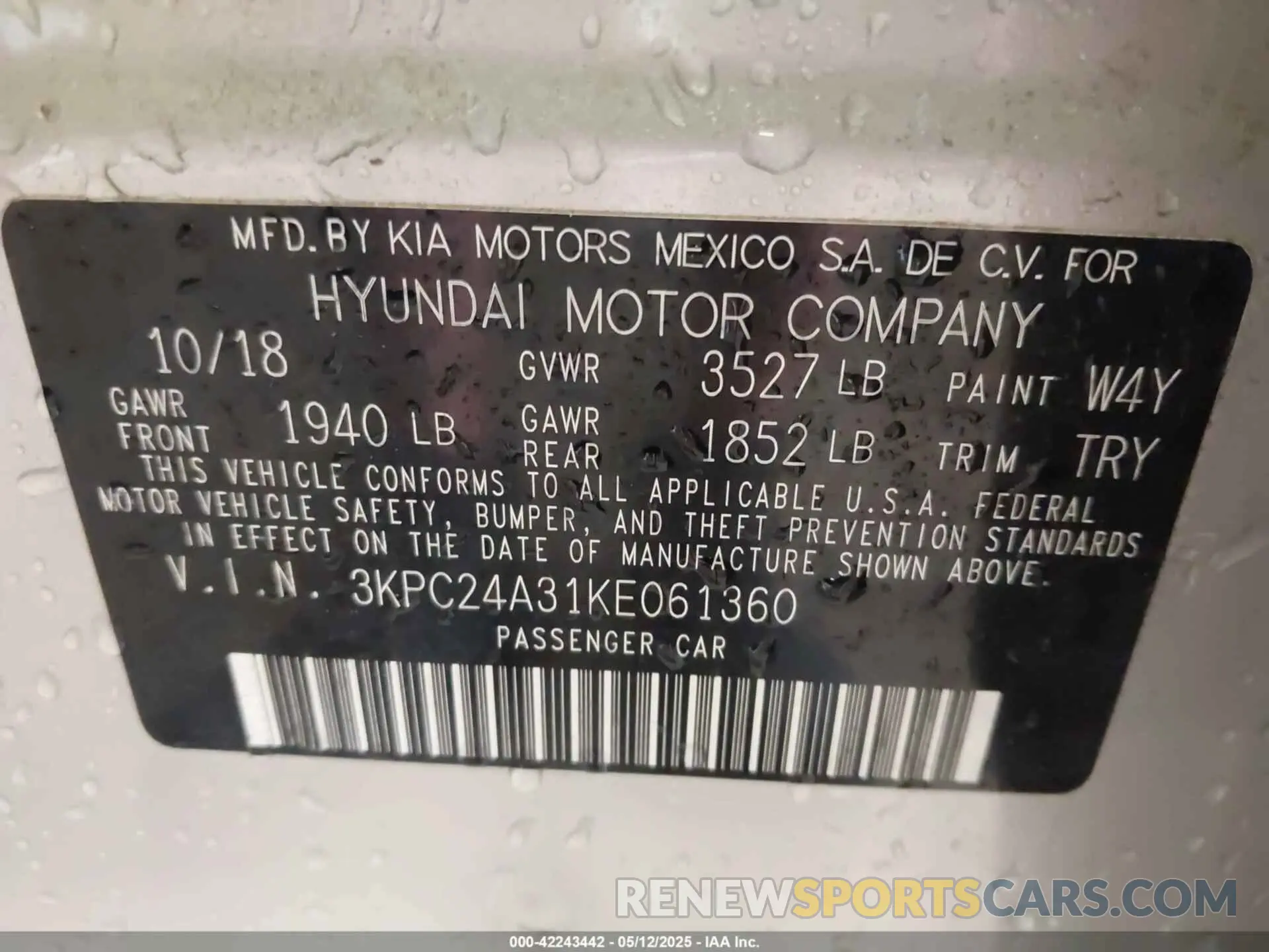 9 Photograph of a damaged car 3KPC24A31KE061360 HYUNDAI ACCENT 2019