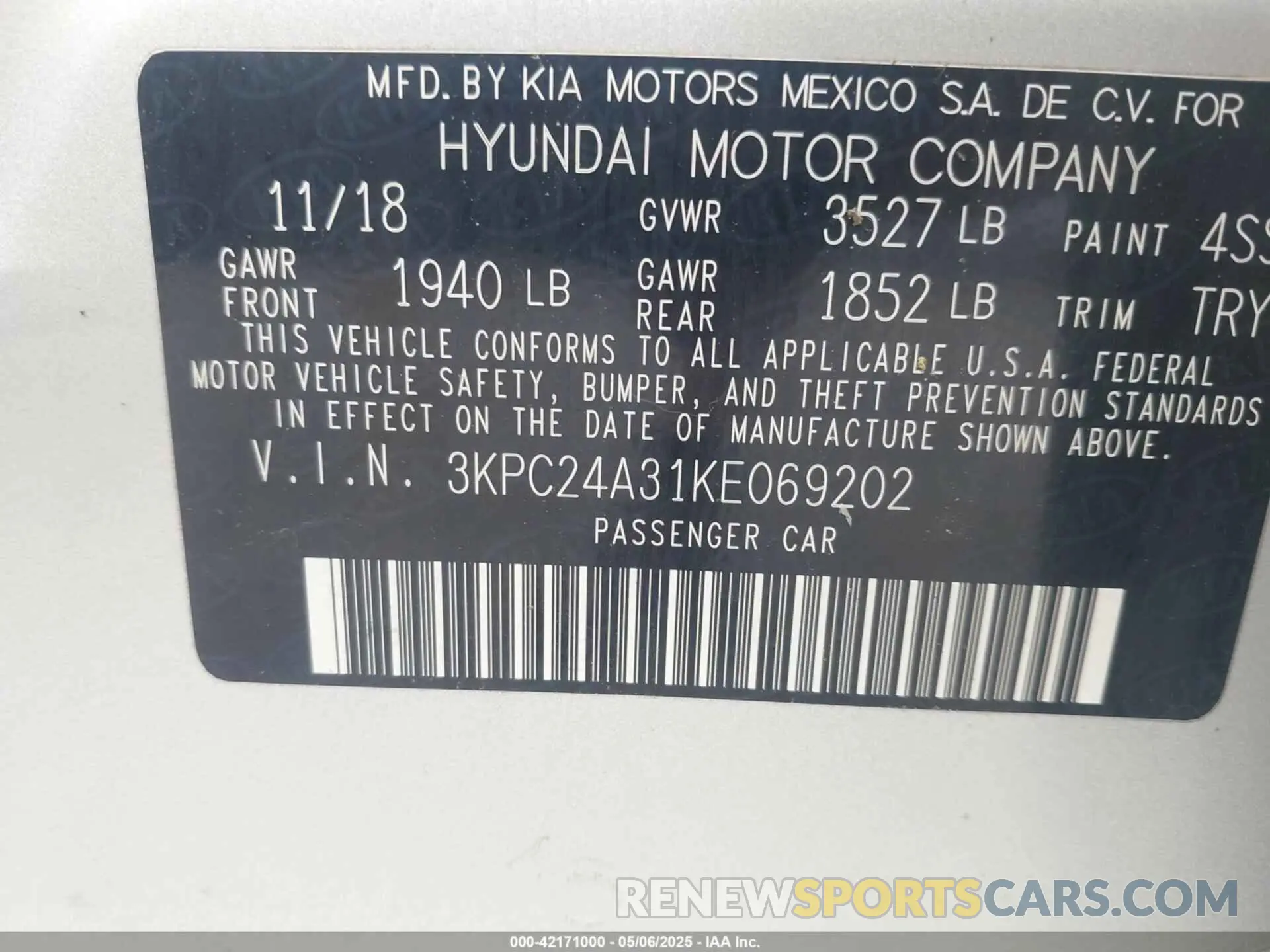 9 Photograph of a damaged car 3KPC24A31KE069202 HYUNDAI ACCENT 2019
