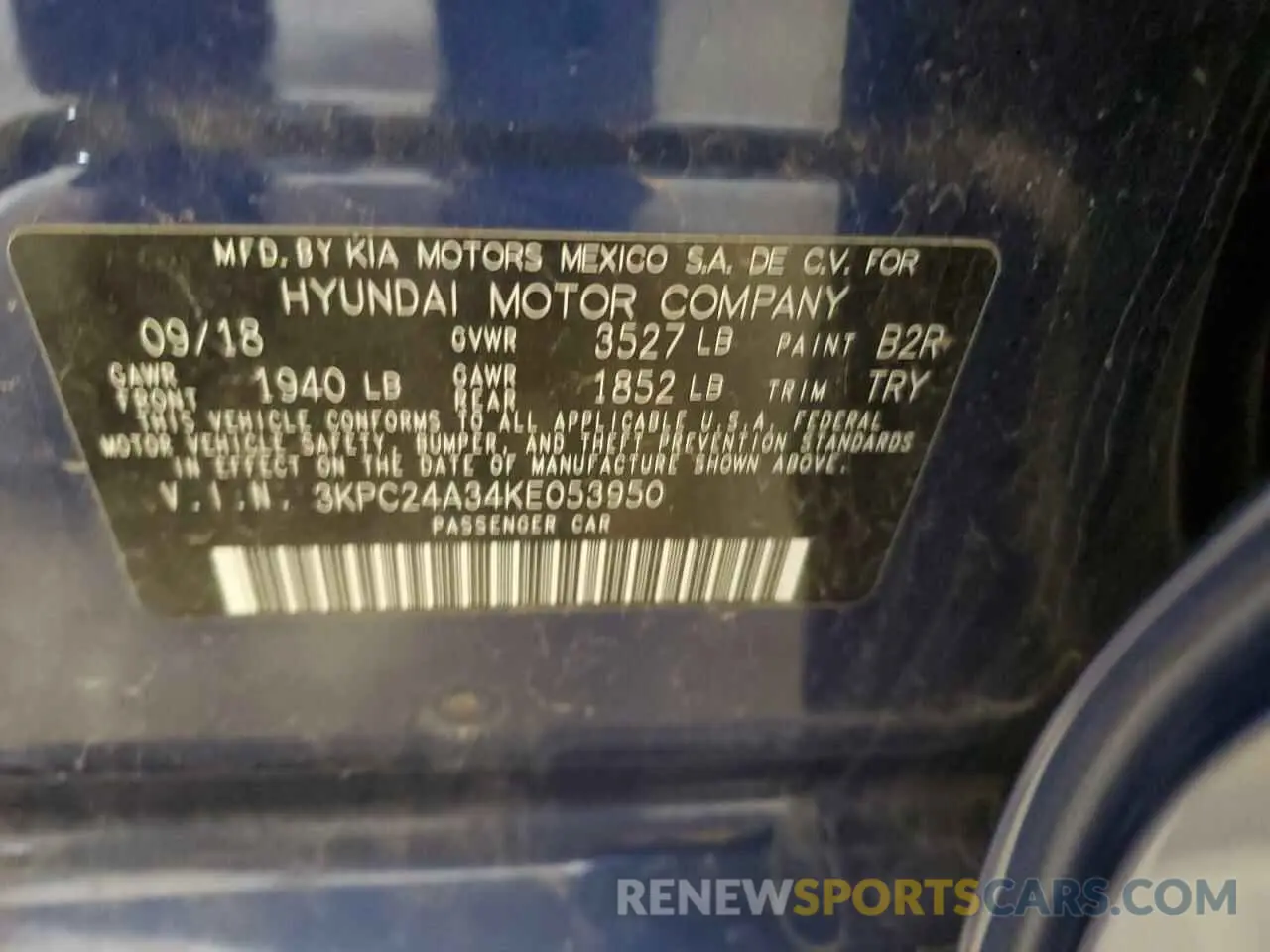 14 Photograph of a damaged car 3KPC24A34KE053950 HYUNDAI ACCENT 2019