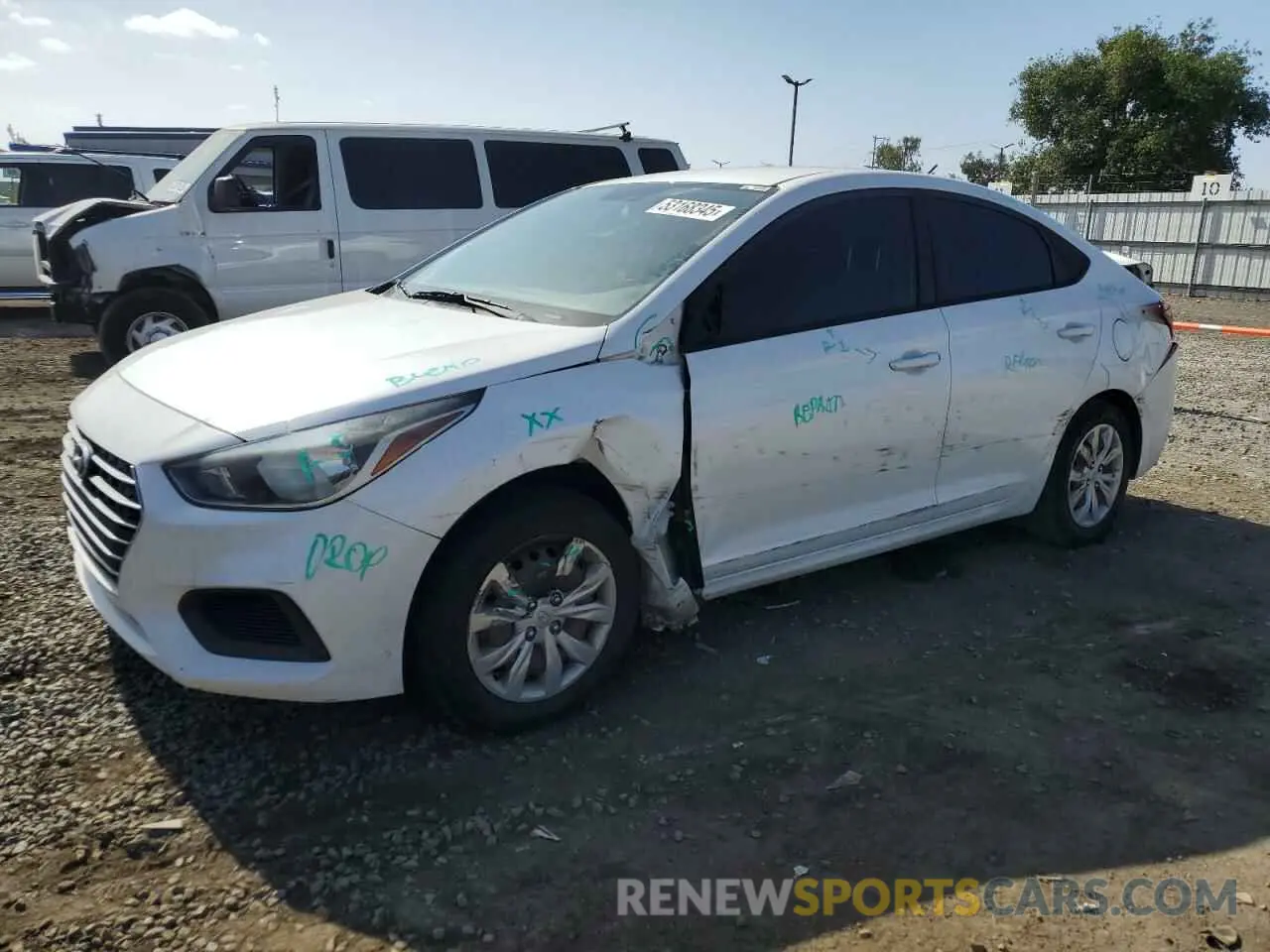 1 Photograph of a damaged car 3KPC24A36KE050757 HYUNDAI ACCENT 2019