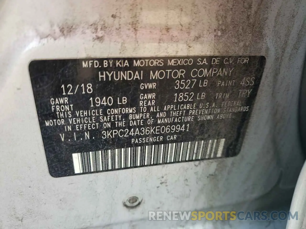 14 Photograph of a damaged car 3KPC24A36KE069941 HYUNDAI ACCENT 2019