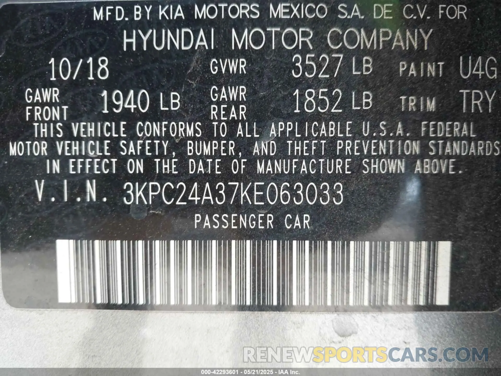 9 Photograph of a damaged car 3KPC24A37KE063033 HYUNDAI ACCENT 2019