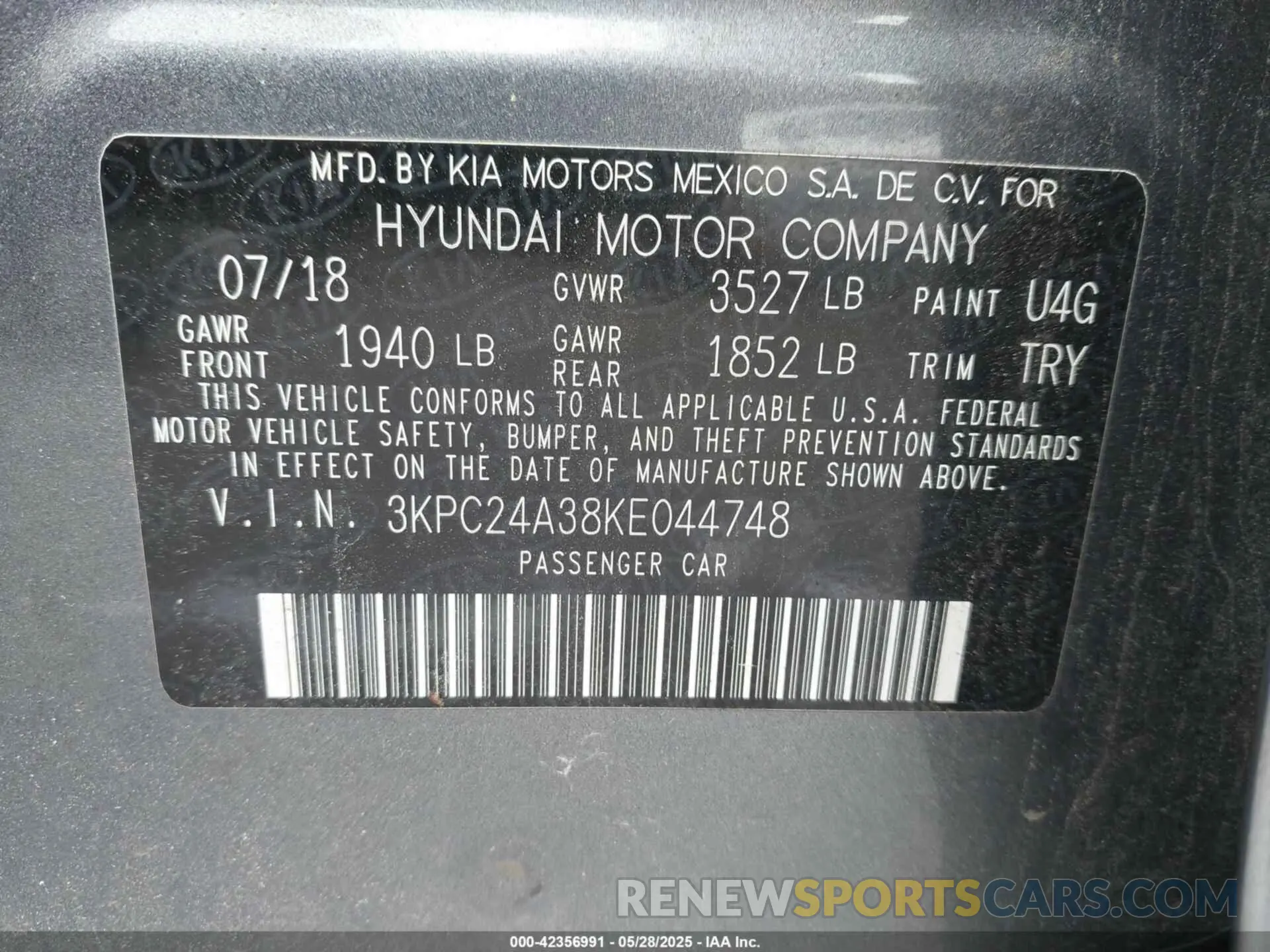 9 Photograph of a damaged car 3KPC24A38KE044748 HYUNDAI ACCENT 2019