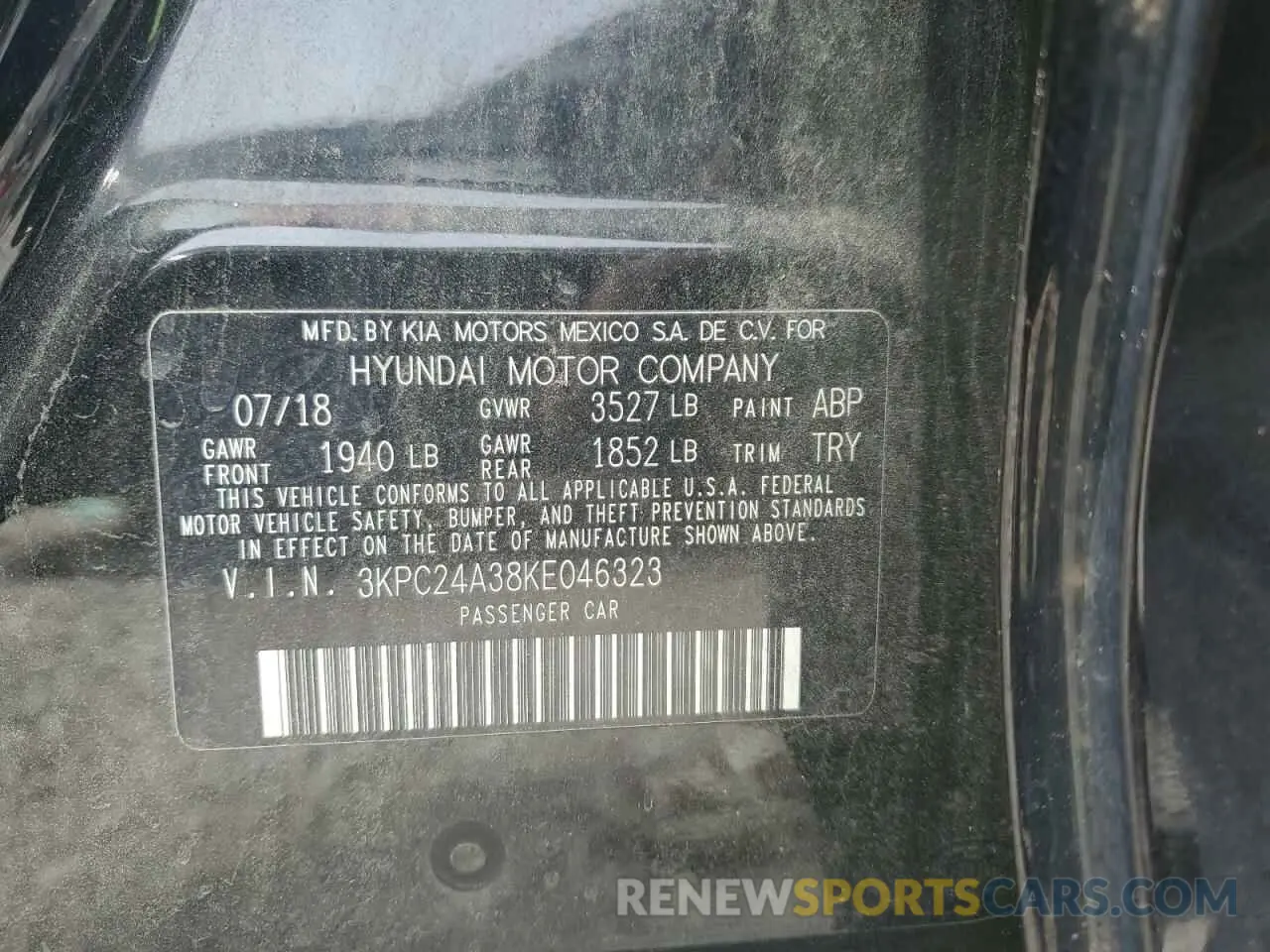 12 Photograph of a damaged car 3KPC24A38KE046323 HYUNDAI ACCENT 2019