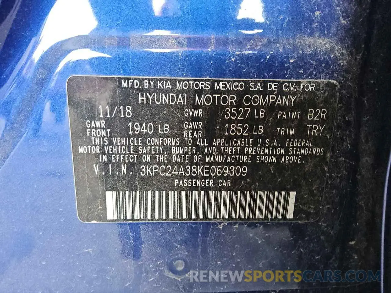 13 Photograph of a damaged car 3KPC24A38KE069309 HYUNDAI ACCENT 2019