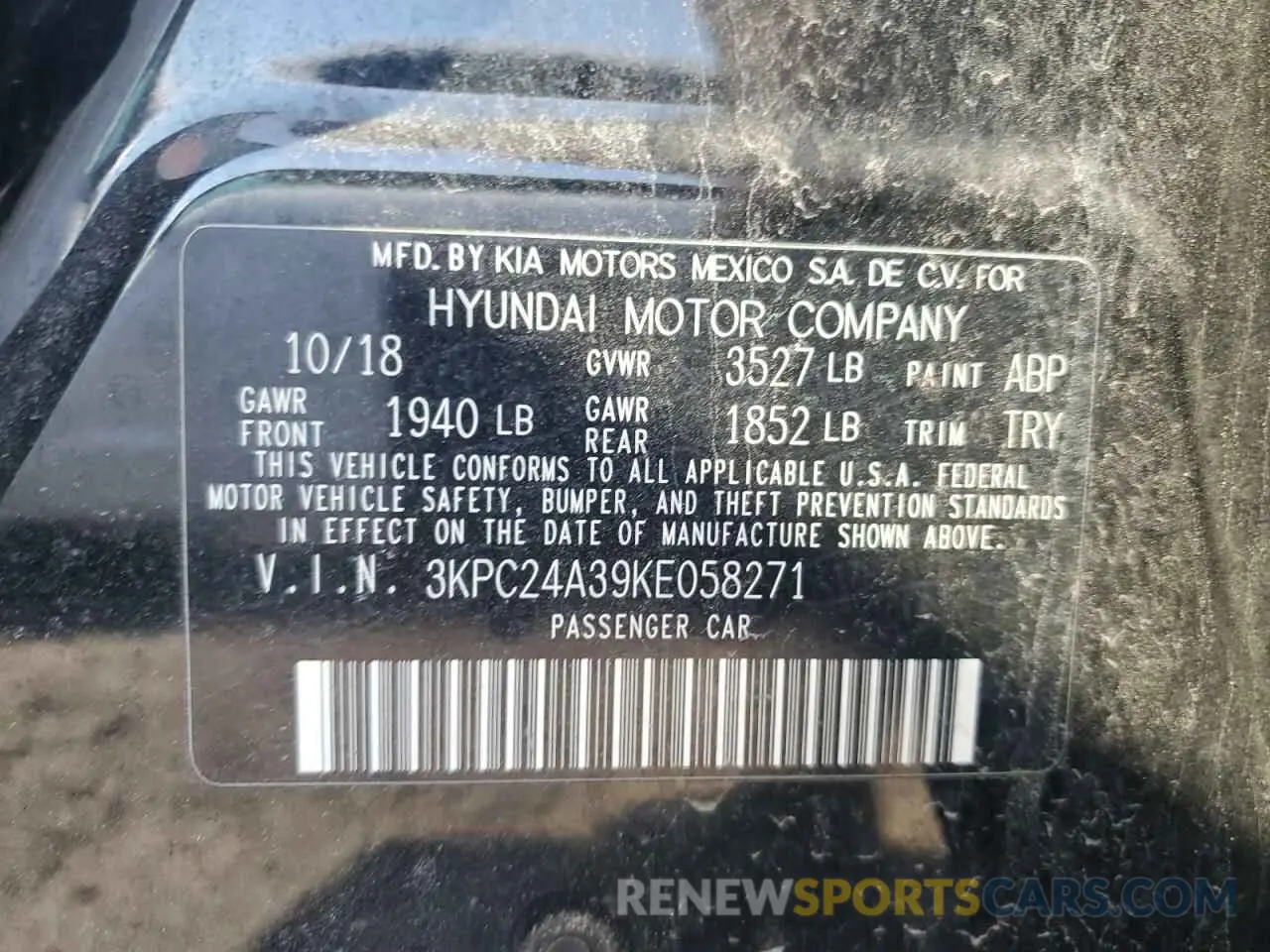 12 Photograph of a damaged car 3KPC24A39KE058271 HYUNDAI ACCENT 2019