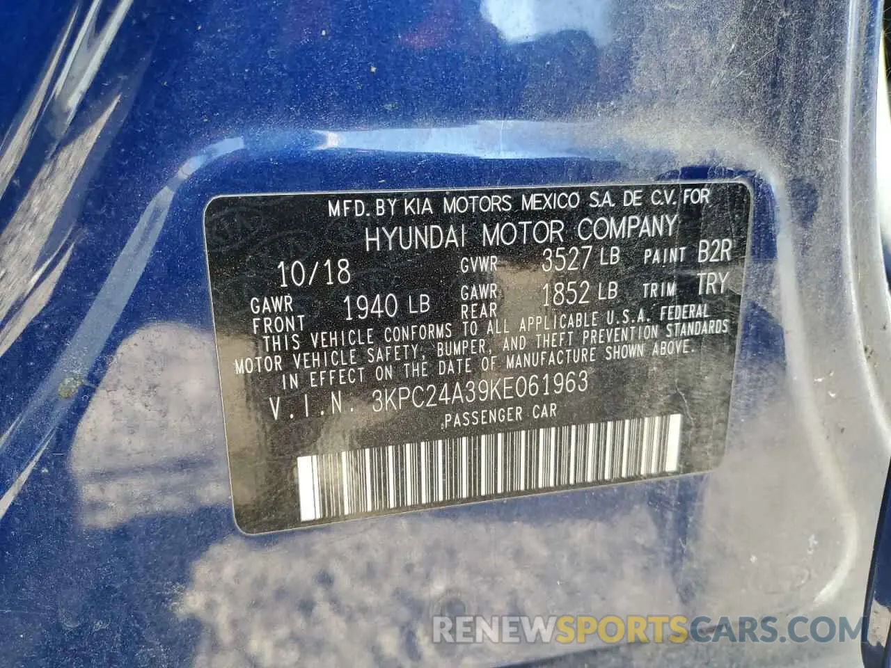 15 Photograph of a damaged car 3KPC24A39KE061963 HYUNDAI ACCENT 2019