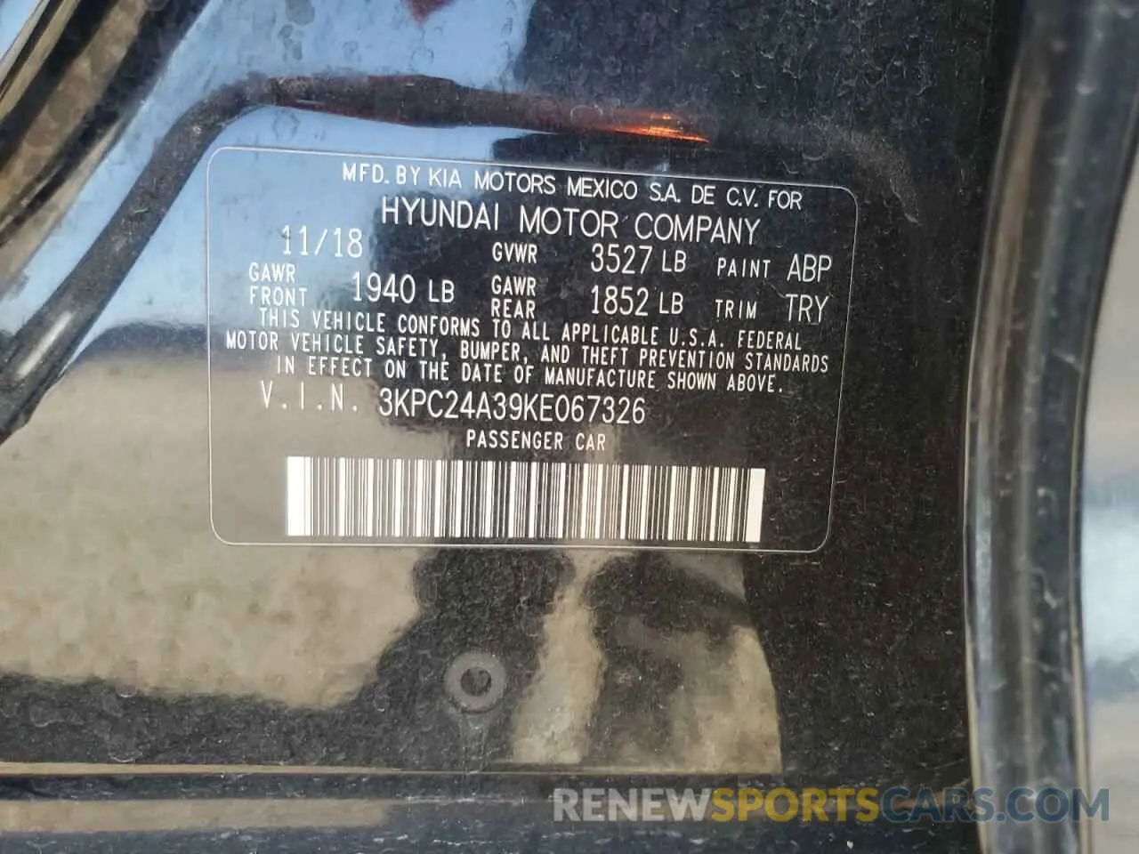 13 Photograph of a damaged car 3KPC24A39KE067326 HYUNDAI ACCENT 2019