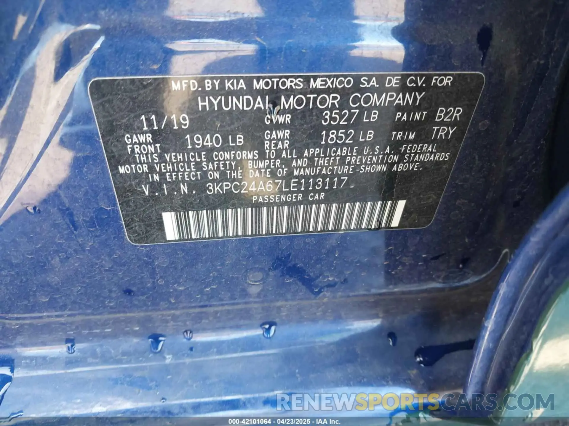 9 Photograph of a damaged car 3KPC24A67LE113117 HYUNDAI ACCENT 2020