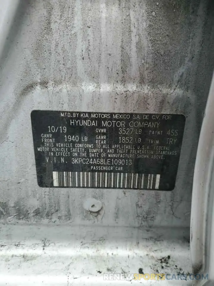 13 Photograph of a damaged car 3KPC24A68LE109013 HYUNDAI ACCENT 2020