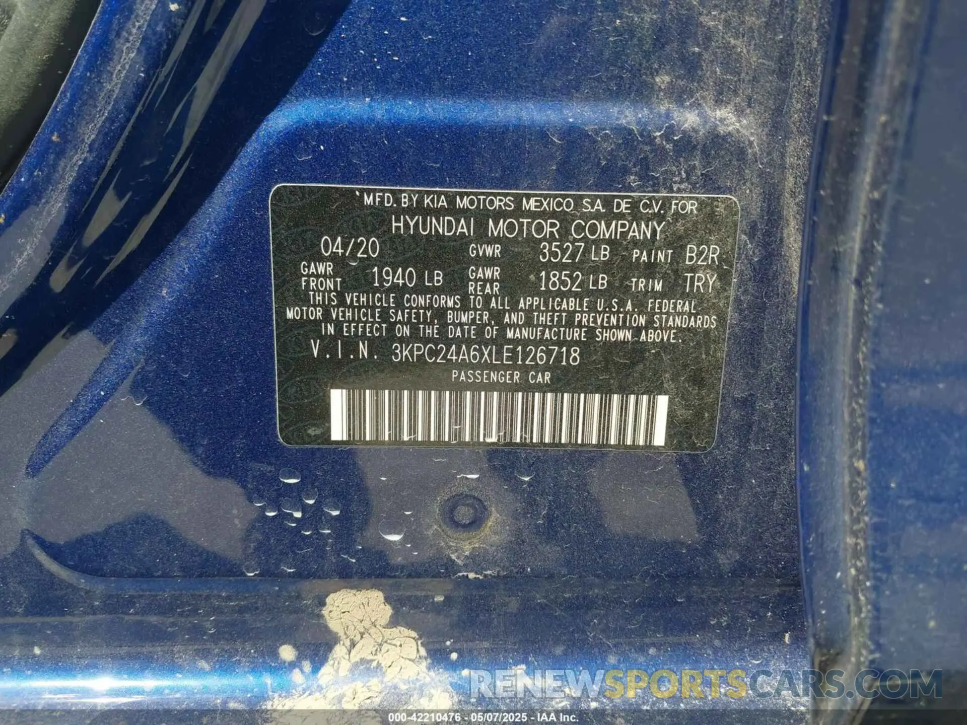 9 Photograph of a damaged car 3KPC24A6XLE126718 HYUNDAI ACCENT 2020