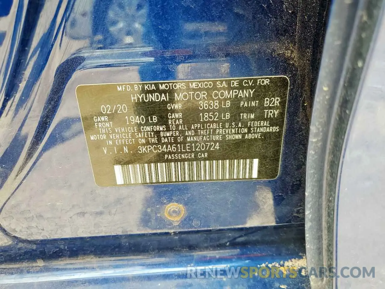 12 Photograph of a damaged car 3KPC34A61LE120724 HYUNDAI ACCENT 2020