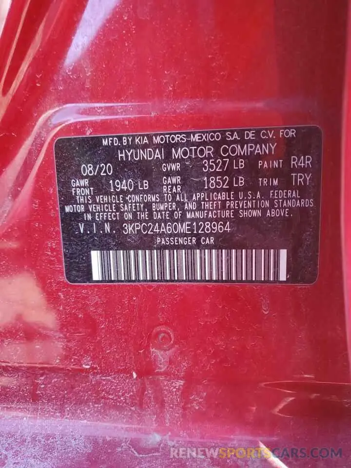 14 Photograph of a damaged car 3KPC24A60ME128964 HYUNDAI ACCENT 2021