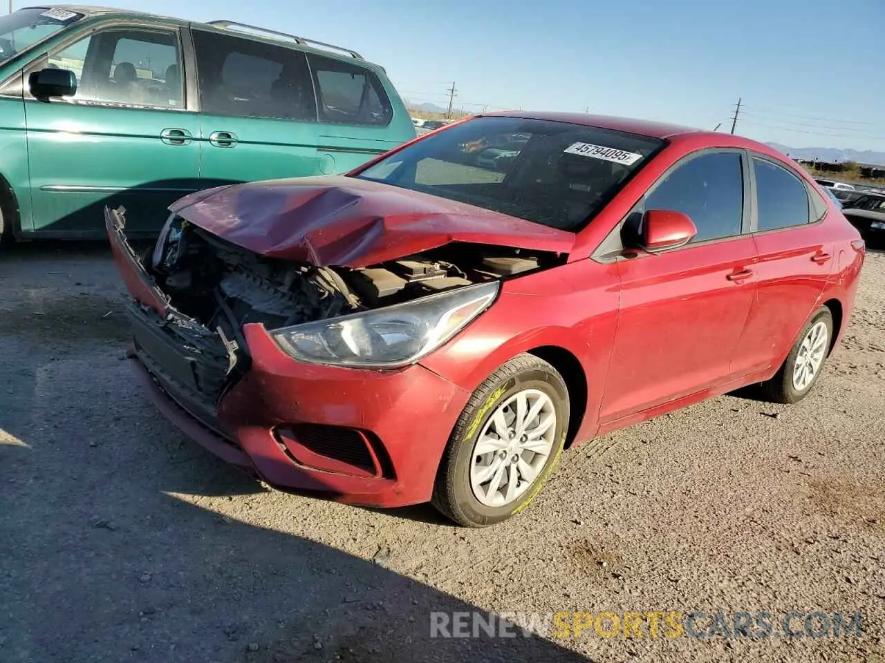 1 Photograph of a damaged car 3KPC24A60ME129659 HYUNDAI ACCENT 2021