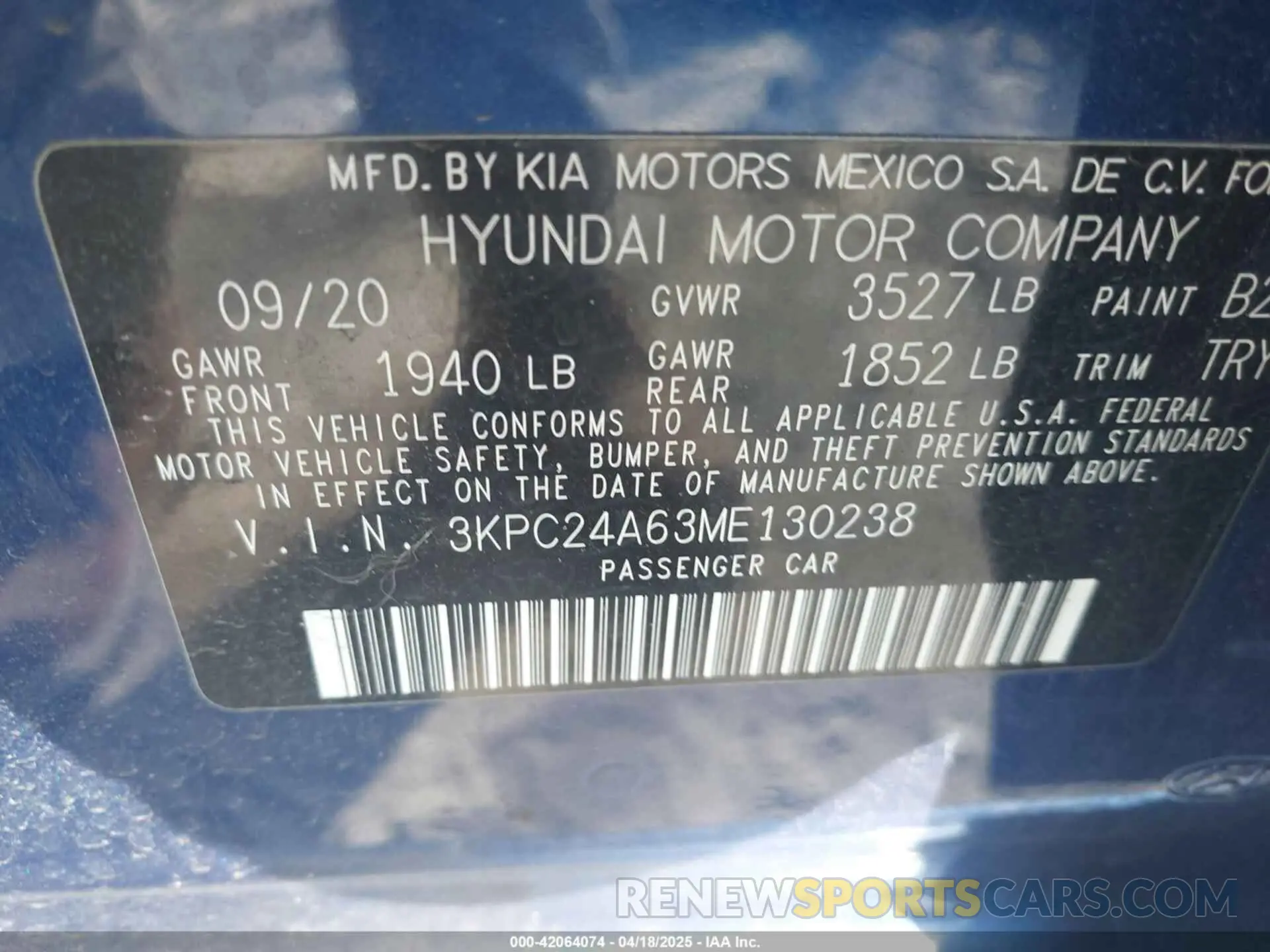 9 Photograph of a damaged car 3KPC24A63ME130238 HYUNDAI ACCENT 2021