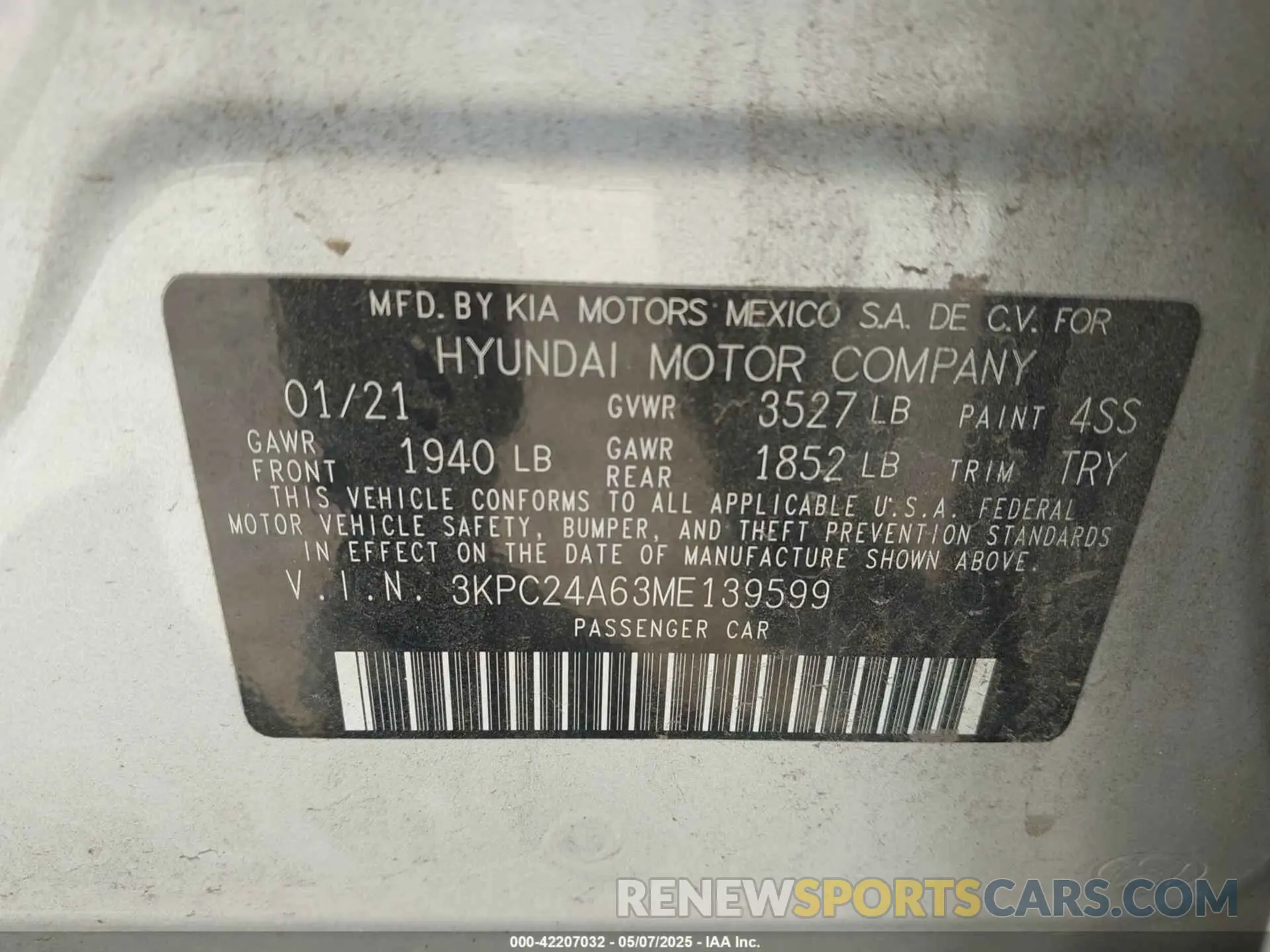 9 Photograph of a damaged car 3KPC24A63ME139599 HYUNDAI ACCENT 2021