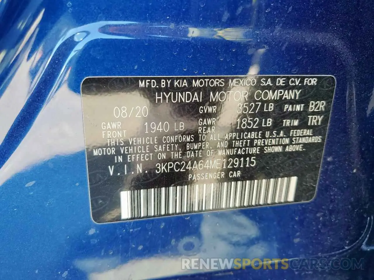 12 Photograph of a damaged car 3KPC24A64ME129115 HYUNDAI ACCENT 2021