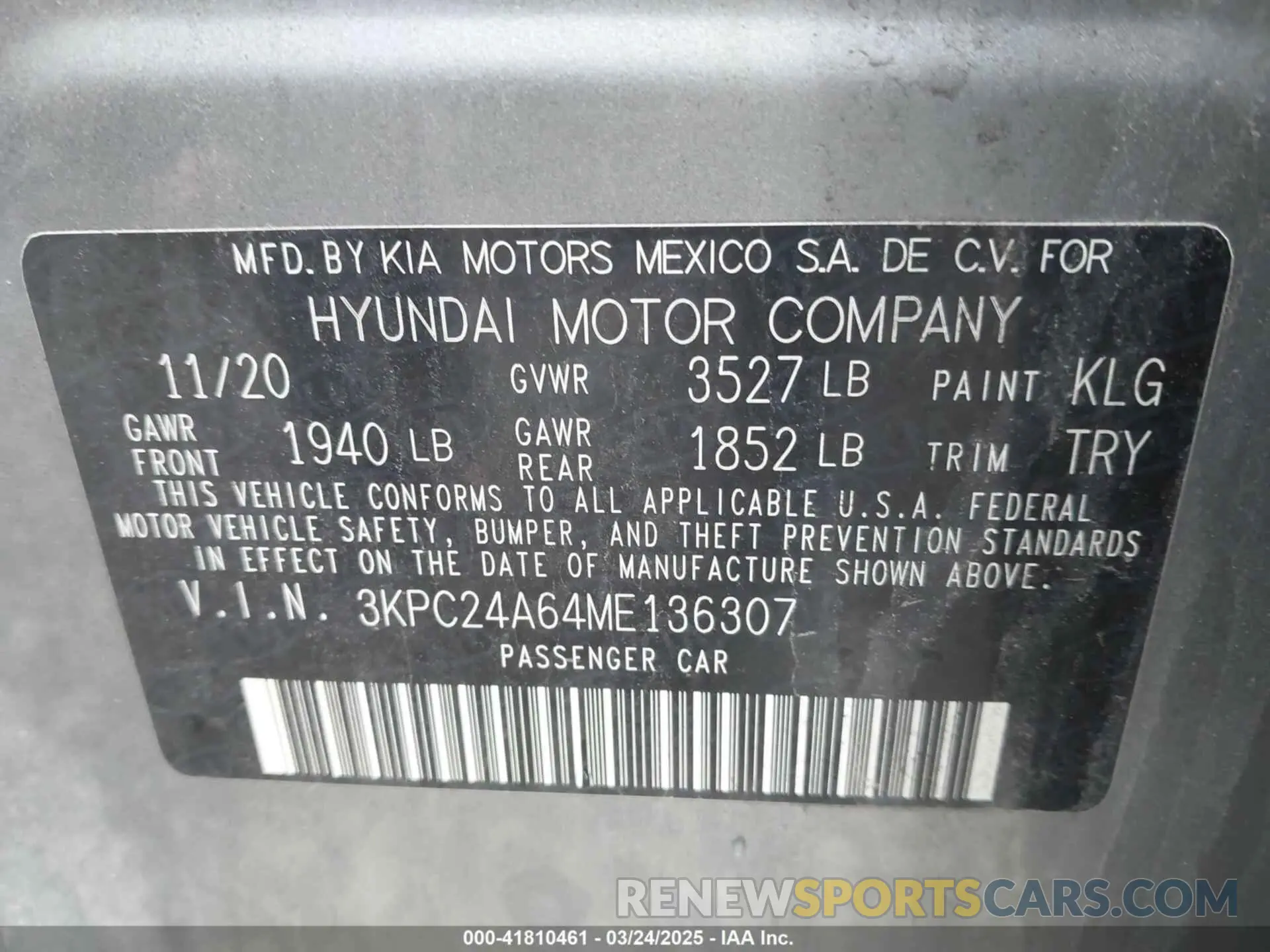 9 Photograph of a damaged car 3KPC24A64ME136307 HYUNDAI ACCENT 2021