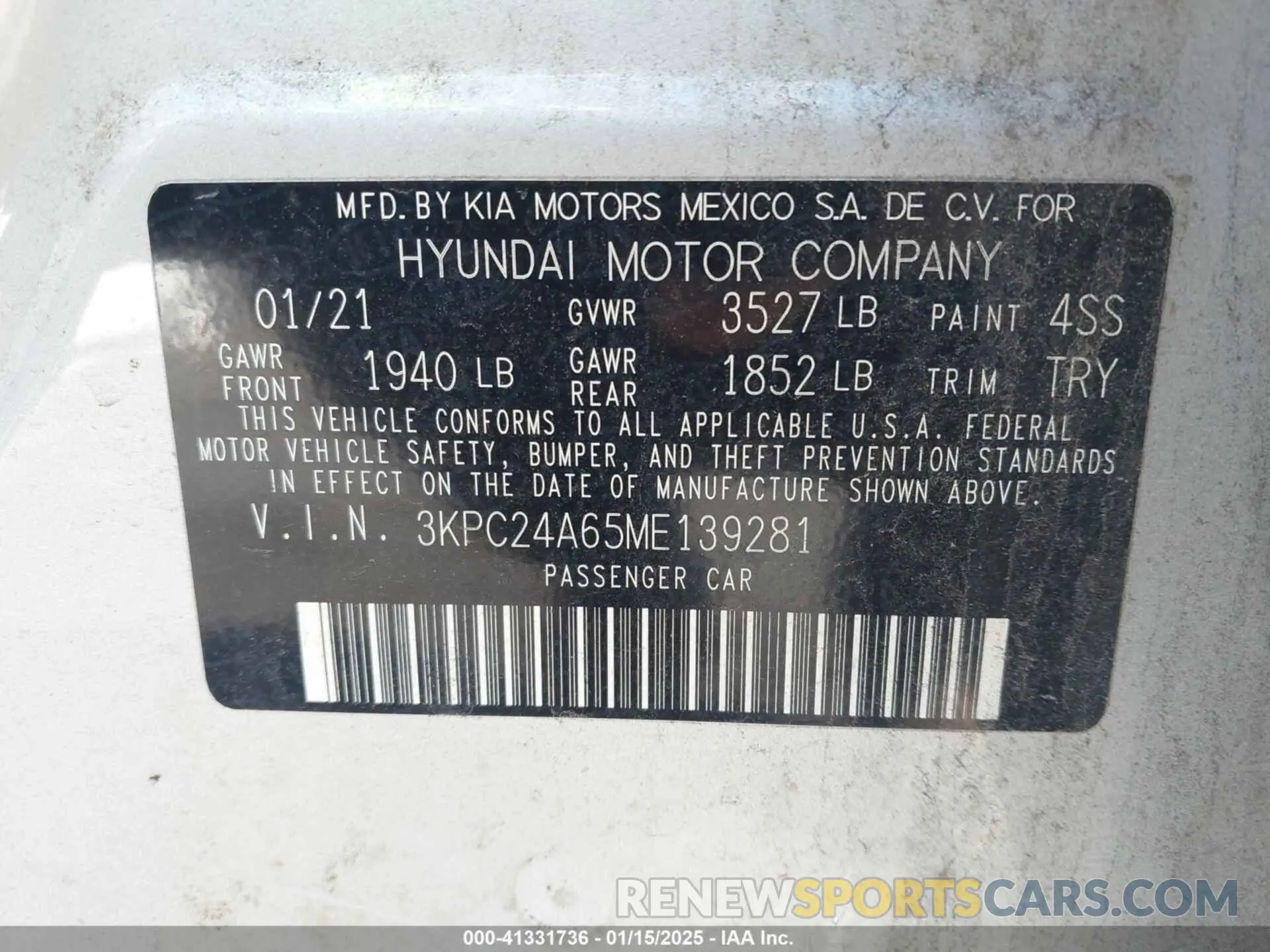 9 Photograph of a damaged car 3KPC24A65ME139281 HYUNDAI ACCENT 2021