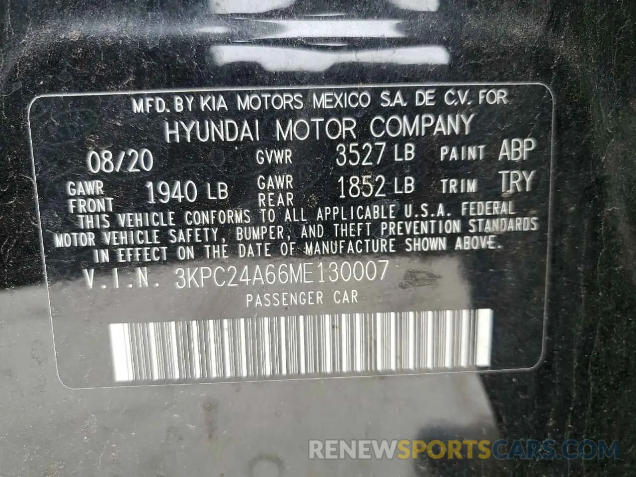 14 Photograph of a damaged car 3KPC24A66ME130007 HYUNDAI ACCENT 2021