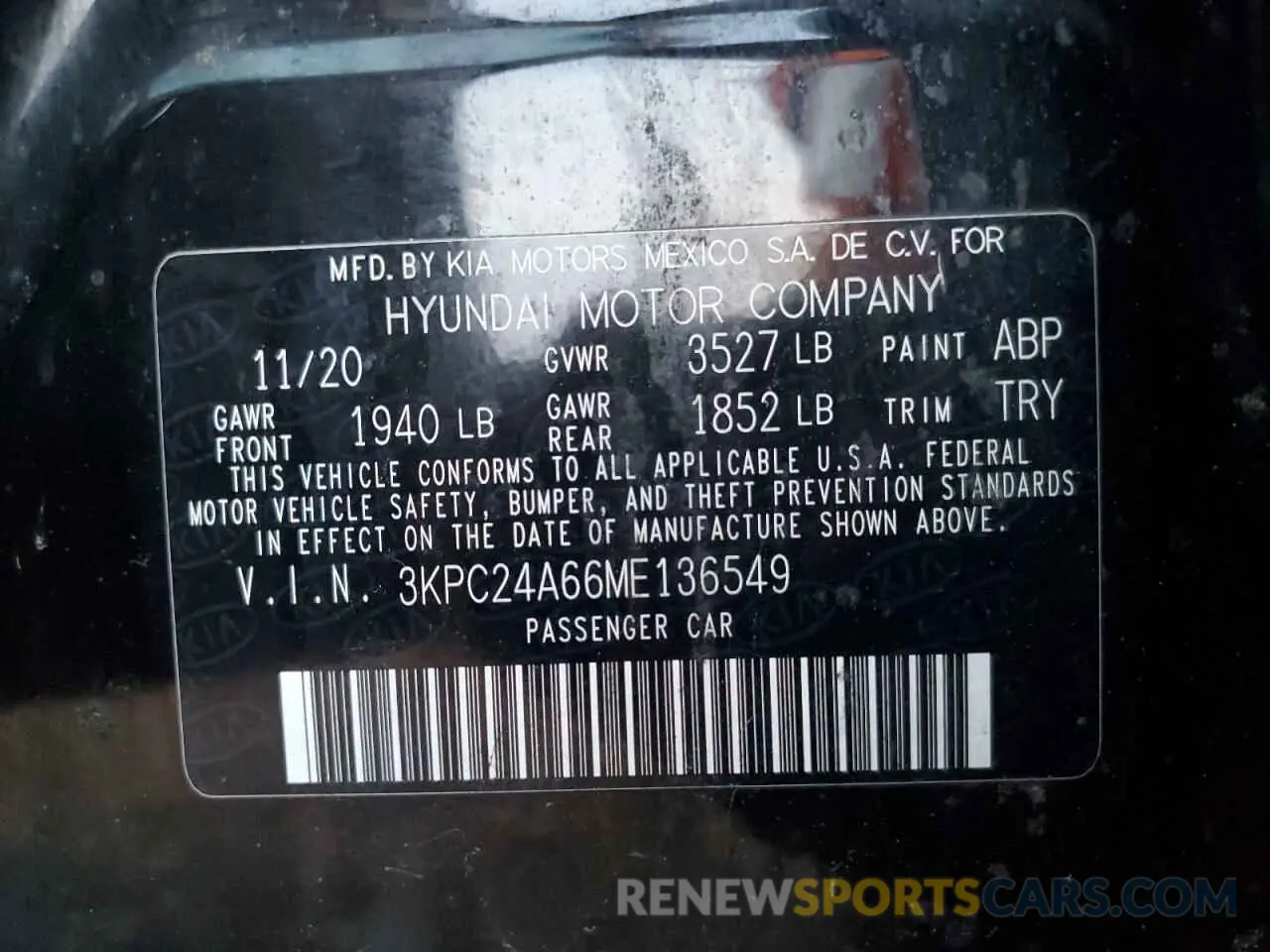 14 Photograph of a damaged car 3KPC24A66ME136549 HYUNDAI ACCENT 2021