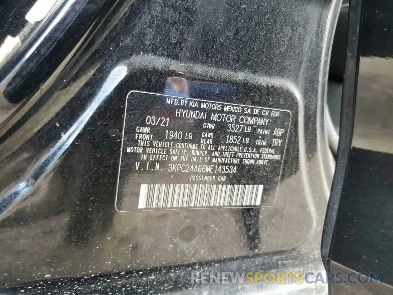 12 Photograph of a damaged car 3KPC24A66ME143534 HYUNDAI ACCENT 2021