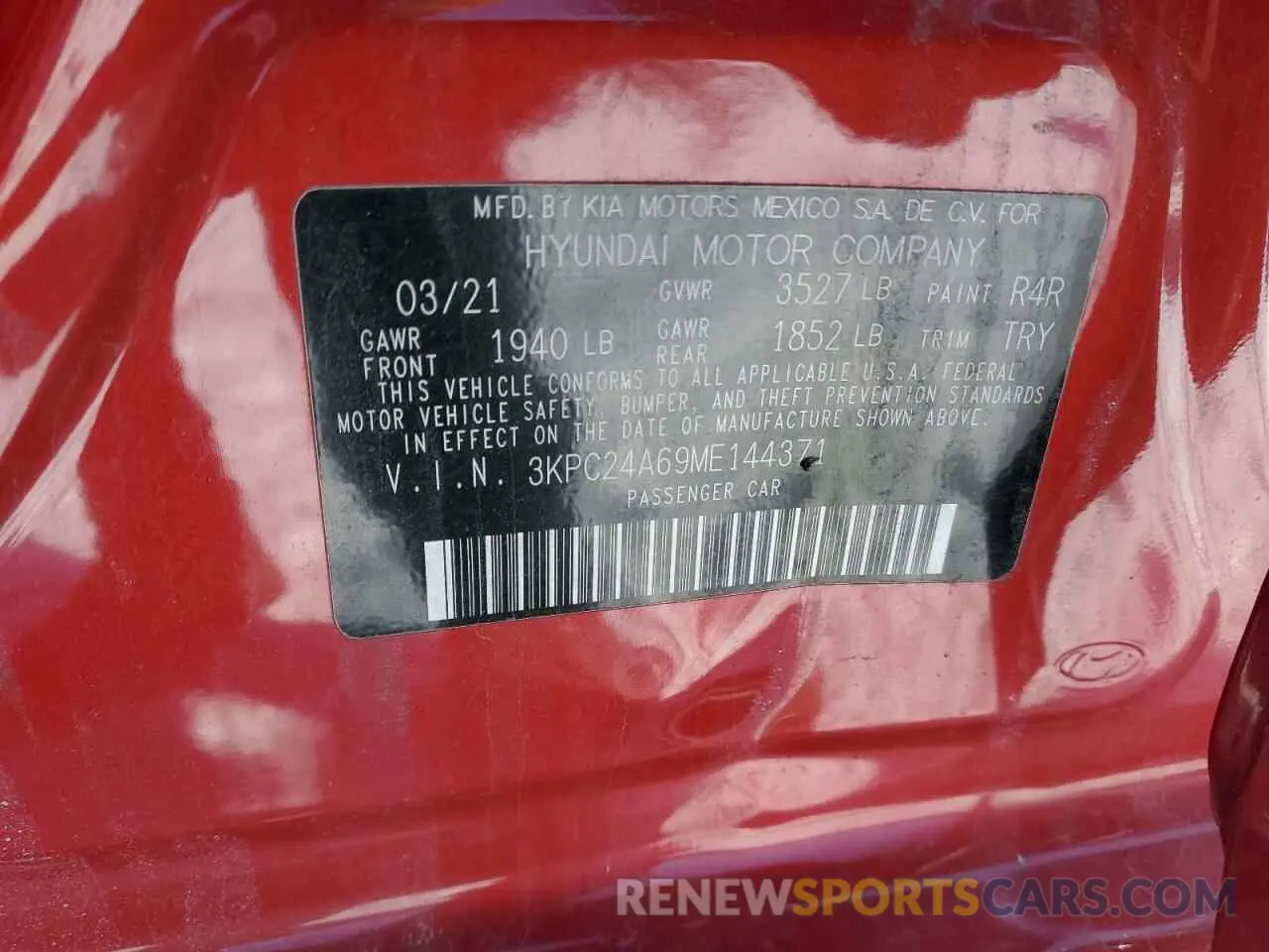 15 Photograph of a damaged car 3KPC24A69ME144371 HYUNDAI ACCENT 2021