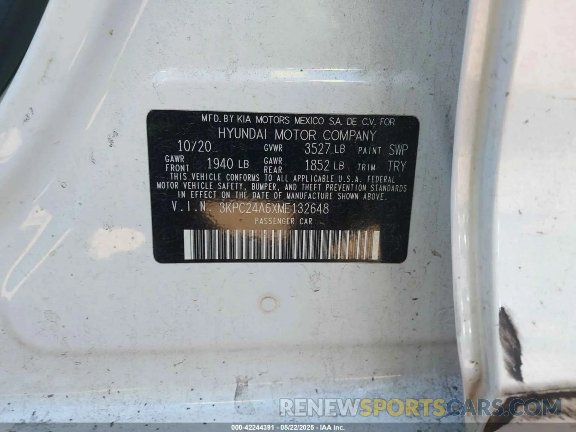 9 Photograph of a damaged car 3KPC24A6XME132648 HYUNDAI ACCENT 2021