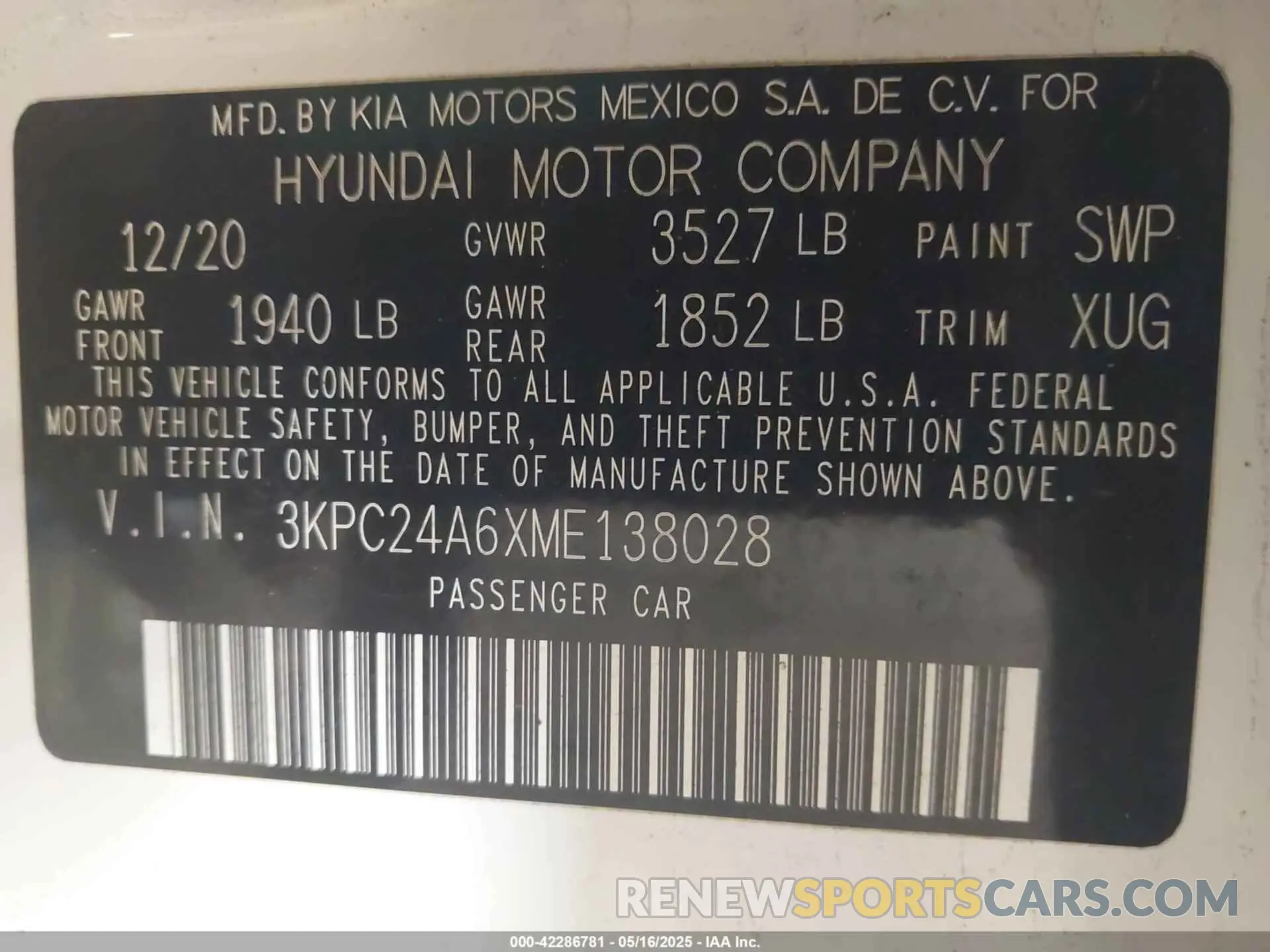 9 Photograph of a damaged car 3KPC24A6XME138028 HYUNDAI ACCENT 2021