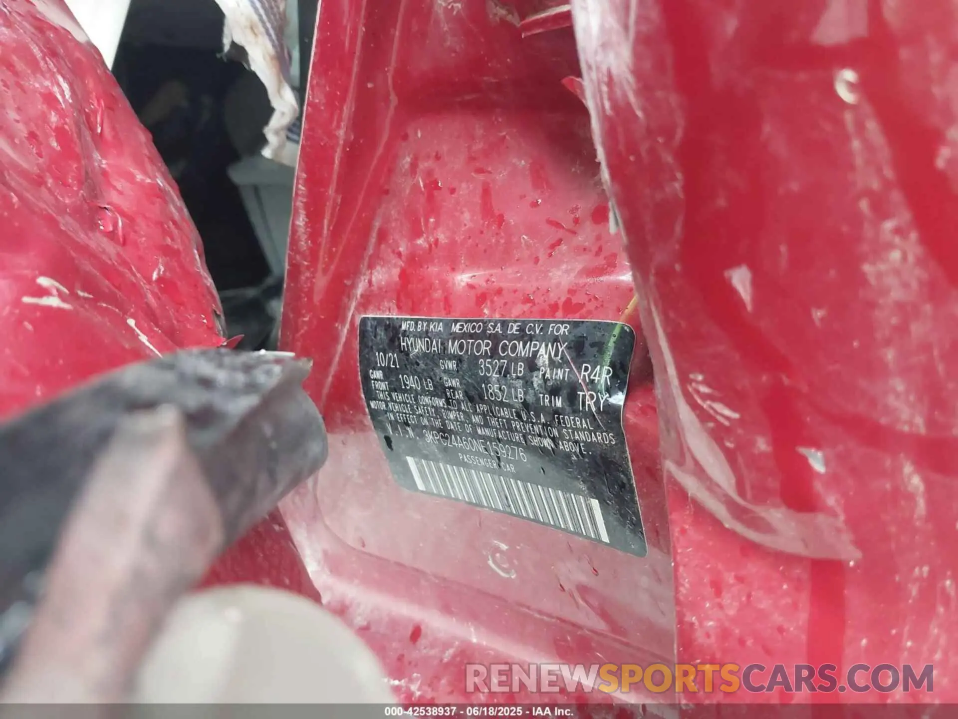 9 Photograph of a damaged car 3KPC24A60NE159276 HYUNDAI ACCENT 2022