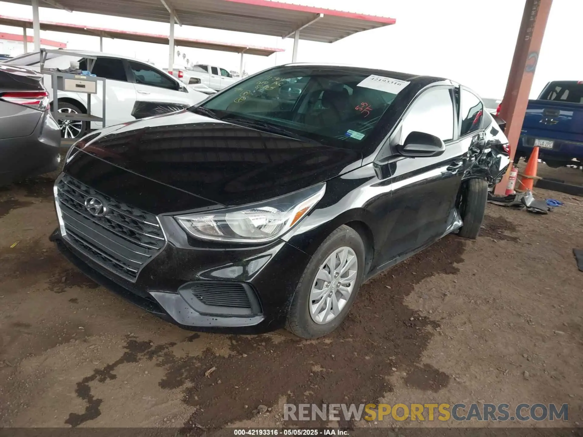 2 Photograph of a damaged car 3KPC24A60NE172870 HYUNDAI ACCENT 2022
