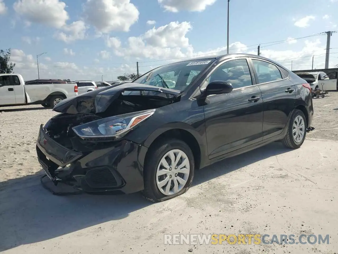 1 Photograph of a damaged car 3KPC24A61NE182565 HYUNDAI ACCENT 2022