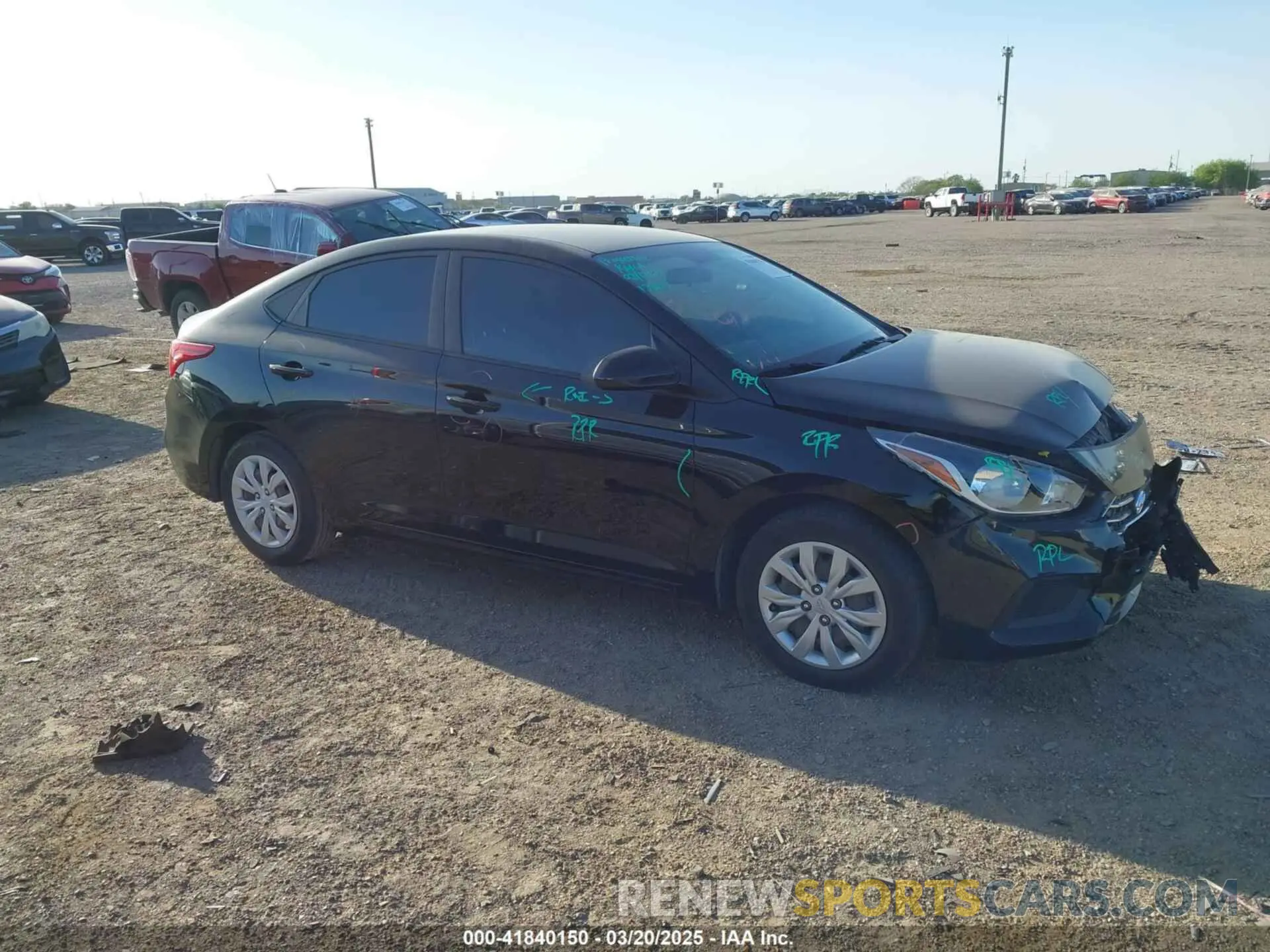 1 Photograph of a damaged car 3KPC24A62NE158081 HYUNDAI ACCENT 2022