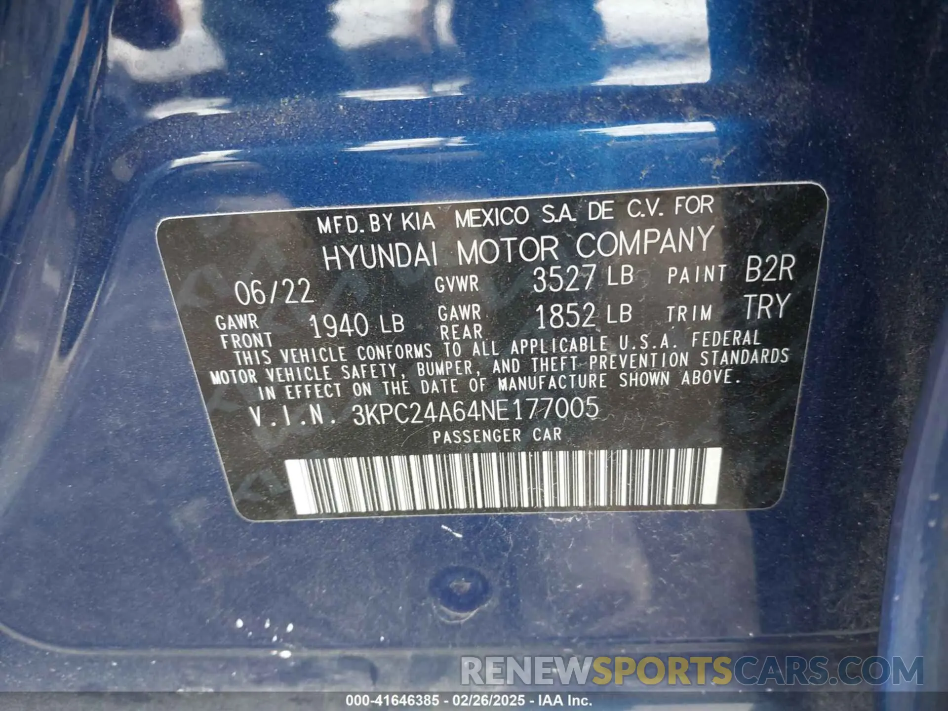9 Photograph of a damaged car 3KPC24A64NE177005 HYUNDAI ACCENT 2022