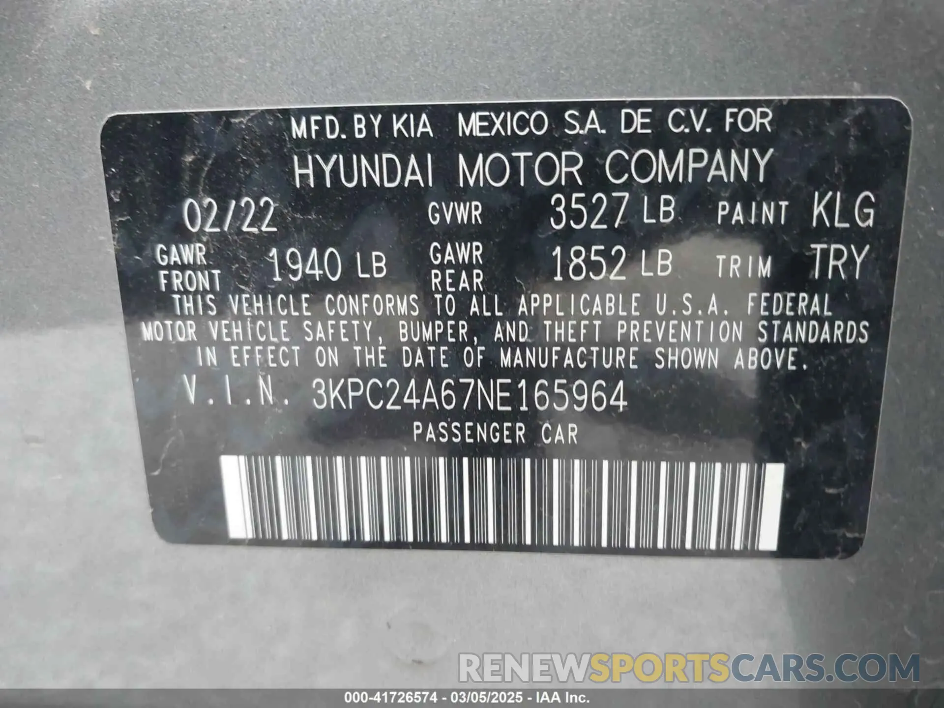 9 Photograph of a damaged car 3KPC24A67NE165964 HYUNDAI ACCENT 2022