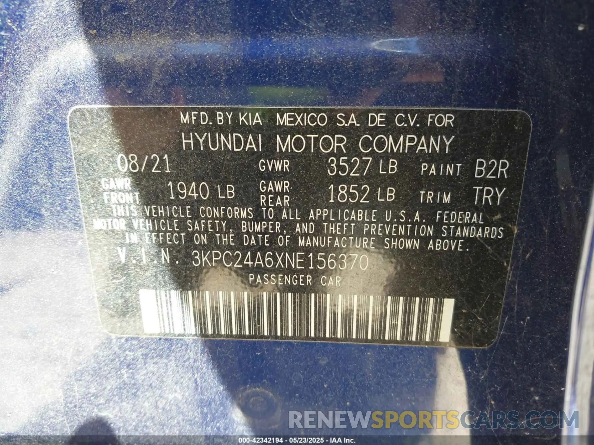 9 Photograph of a damaged car 3KPC24A6XNE156370 HYUNDAI ACCENT 2022