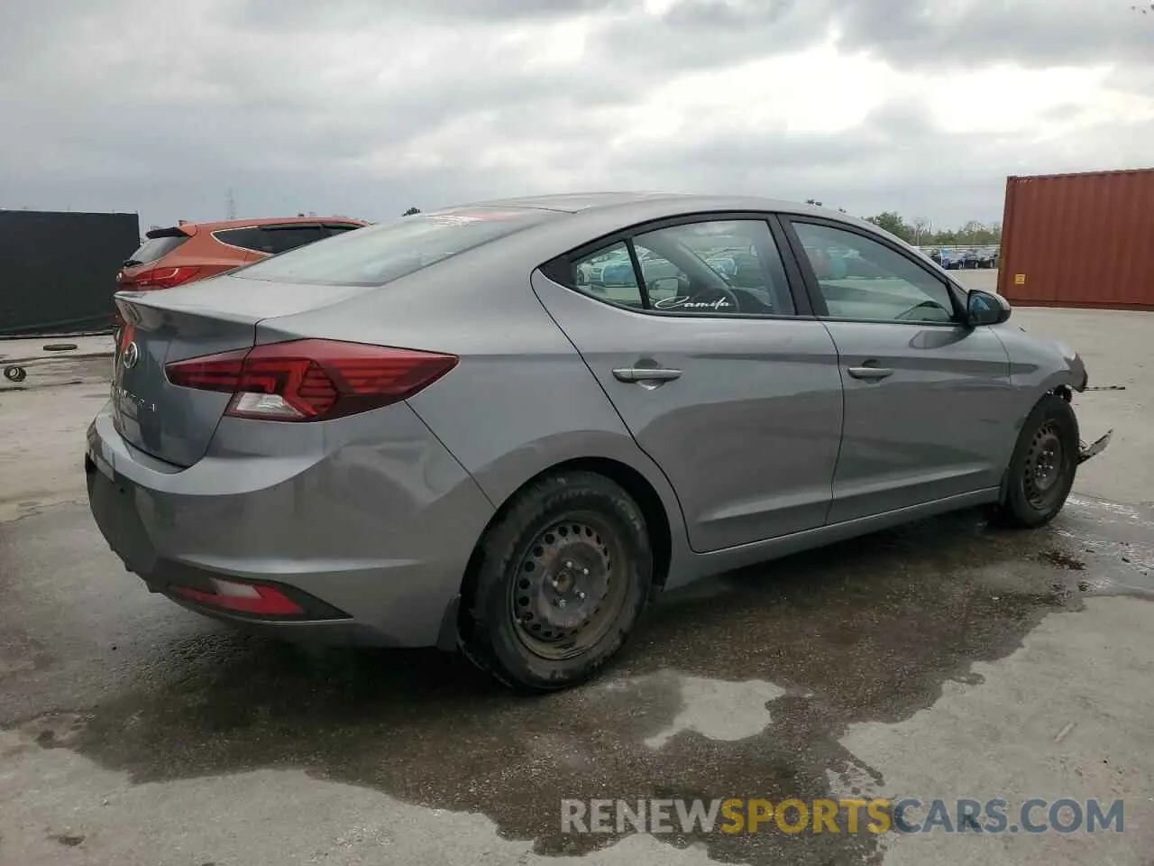 3 Photograph of a damaged car 5NPD74LF4KH433802 HYUNDAI ELANTRA 2019