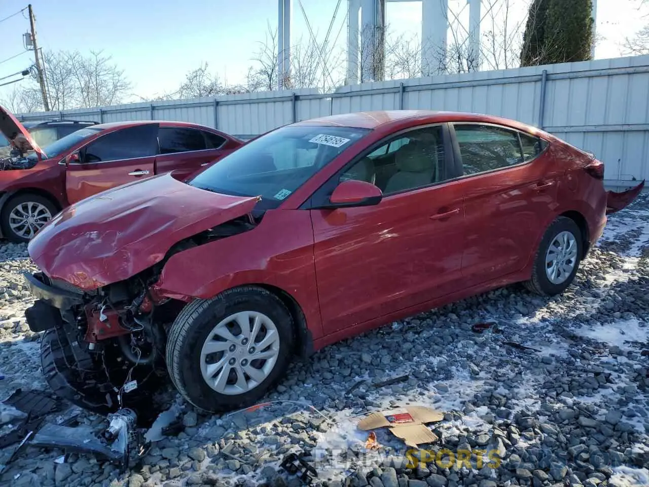 1 Photograph of a damaged car 5NPD74LF6KH467756 HYUNDAI ELANTRA 2019
