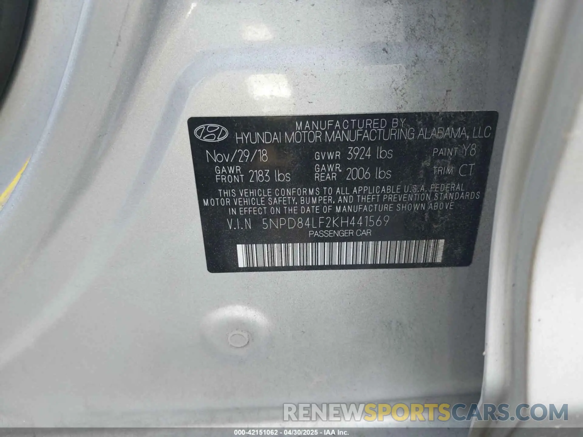 9 Photograph of a damaged car 5NPD84LF2KH441569 HYUNDAI ELANTRA 2019