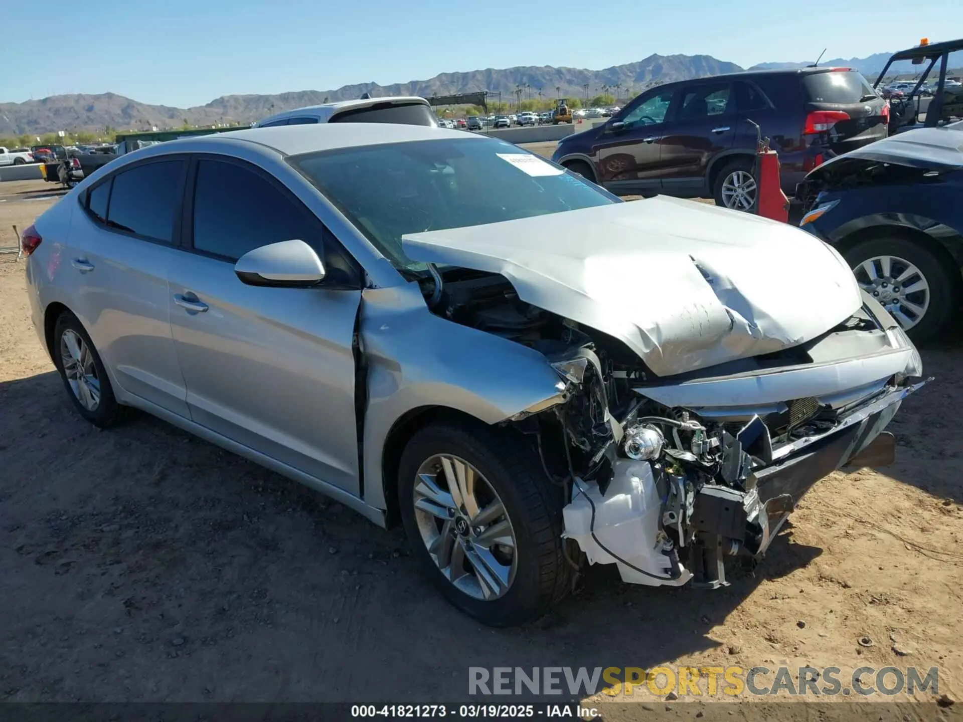 1 Photograph of a damaged car 5NPD84LF2KH457576 HYUNDAI ELANTRA 2019