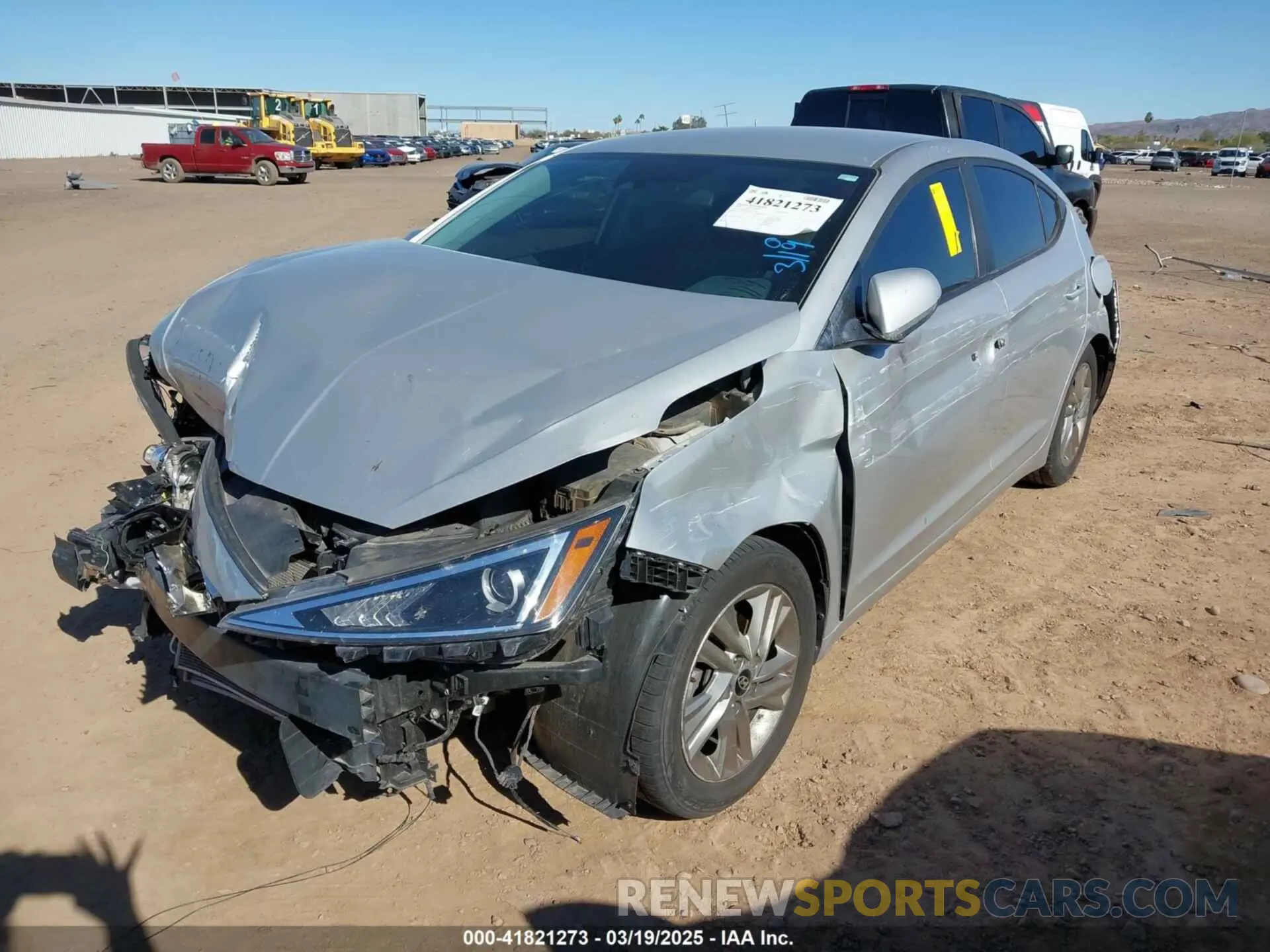 2 Photograph of a damaged car 5NPD84LF2KH457576 HYUNDAI ELANTRA 2019