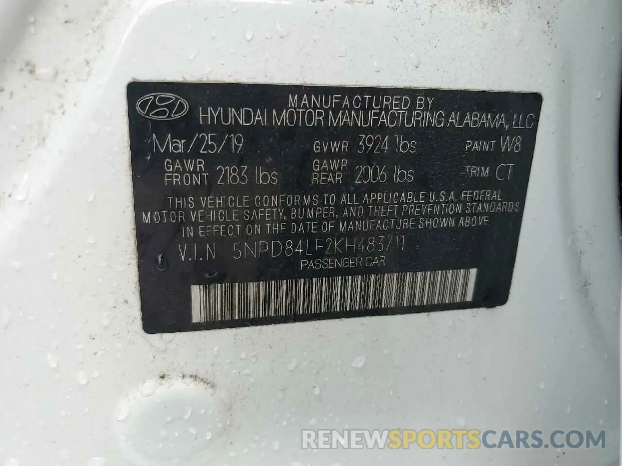13 Photograph of a damaged car 5NPD84LF2KH483711 HYUNDAI ELANTRA 2019