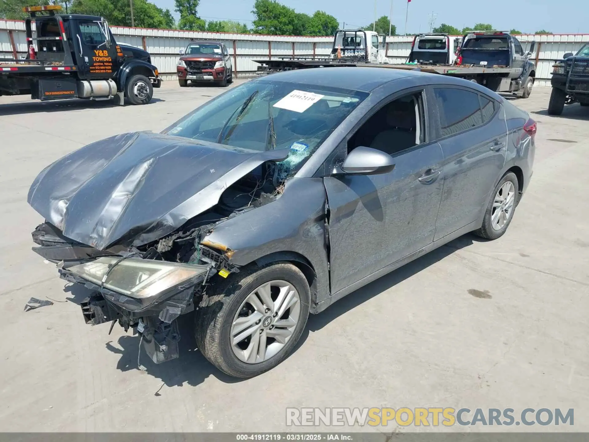 2 Photograph of a damaged car 5NPD84LF6KH453627 HYUNDAI ELANTRA 2019