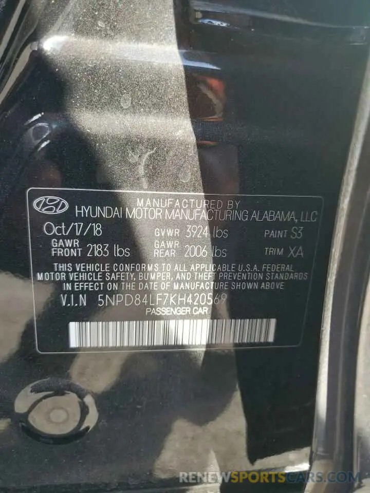 13 Photograph of a damaged car 5NPD84LF7KH420569 HYUNDAI ELANTRA 2019