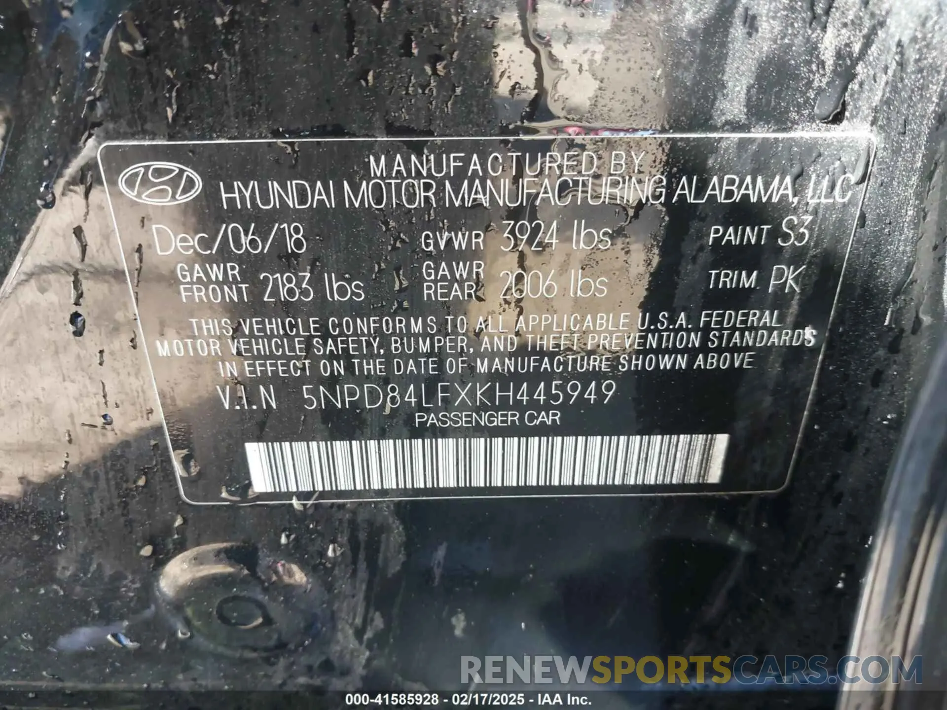9 Photograph of a damaged car 5NPD84LFXKH445949 HYUNDAI ELANTRA 2019