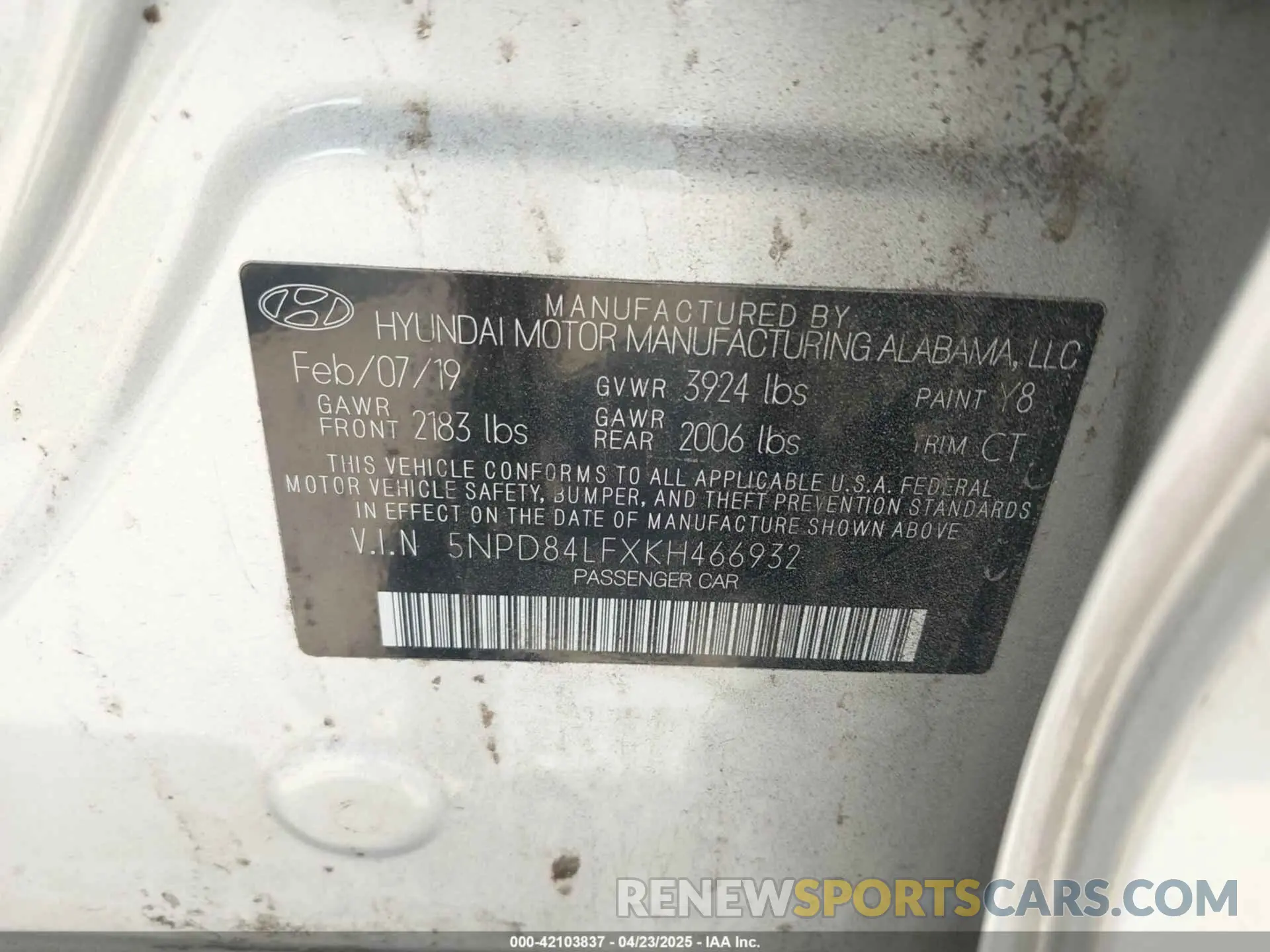 9 Photograph of a damaged car 5NPD84LFXKH466932 HYUNDAI ELANTRA 2019