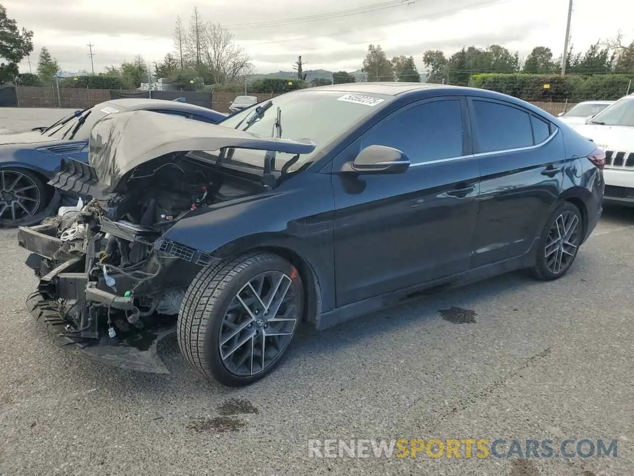 1 Photograph of a damaged car KMHD04LB6KU816238 HYUNDAI ELANTRA 2019