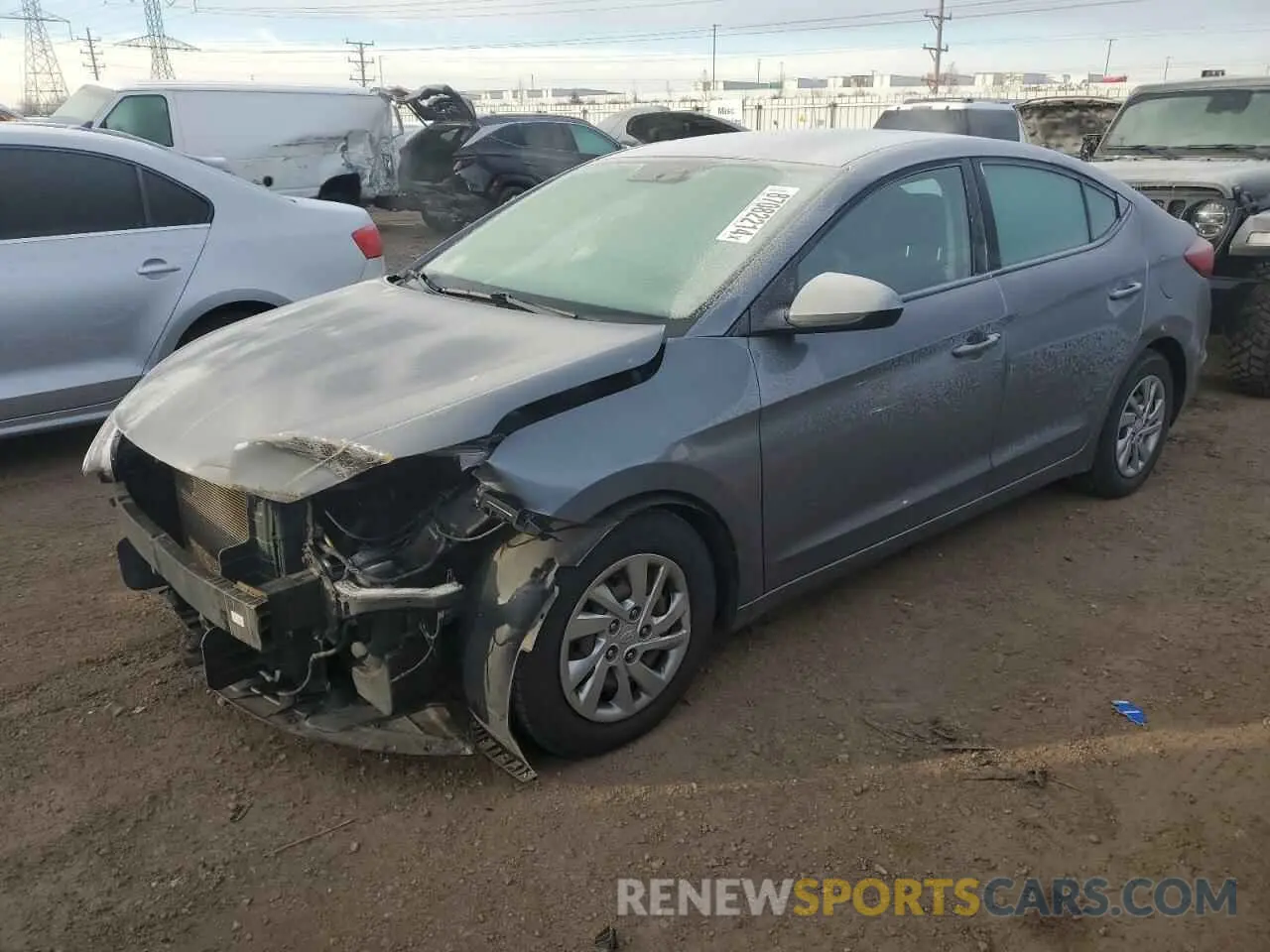 1 Photograph of a damaged car KMHD74LF1KU814735 HYUNDAI ELANTRA 2019