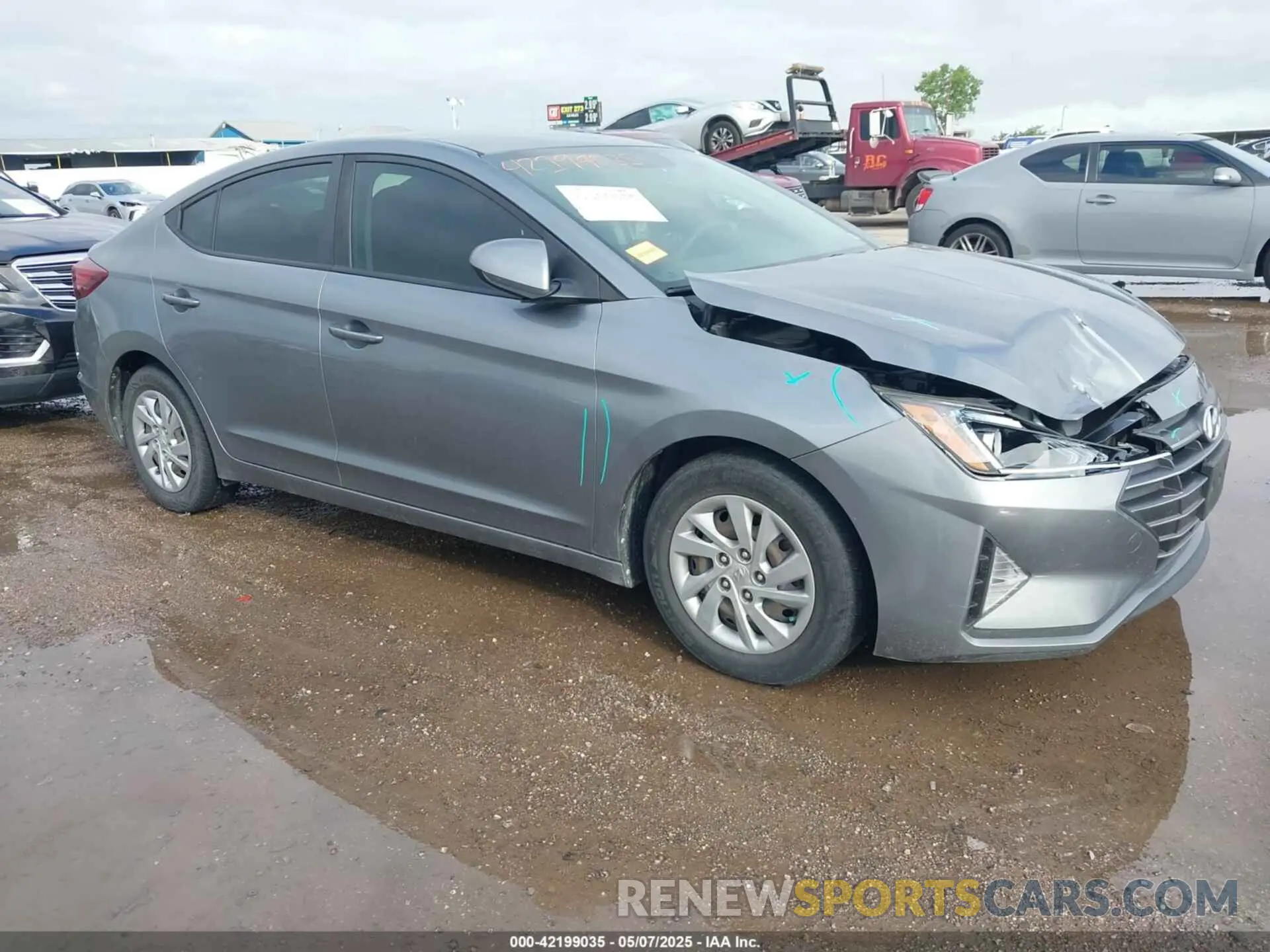1 Photograph of a damaged car KMHD74LF6KU754418 HYUNDAI ELANTRA 2019